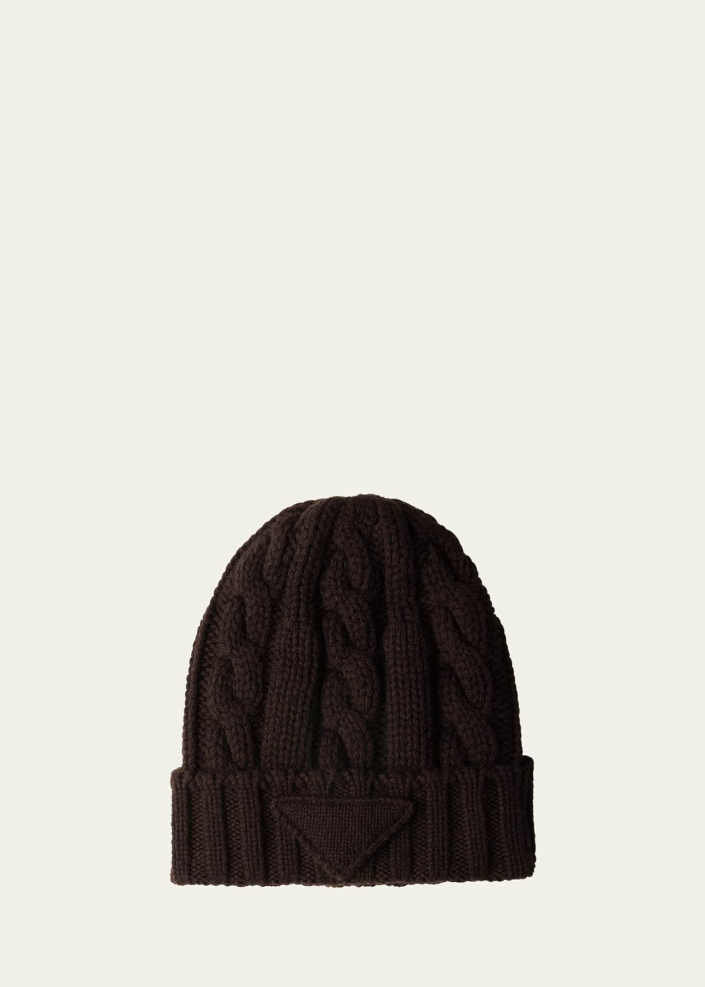 Prada Men's Cashmere Cable-Knit Beanie