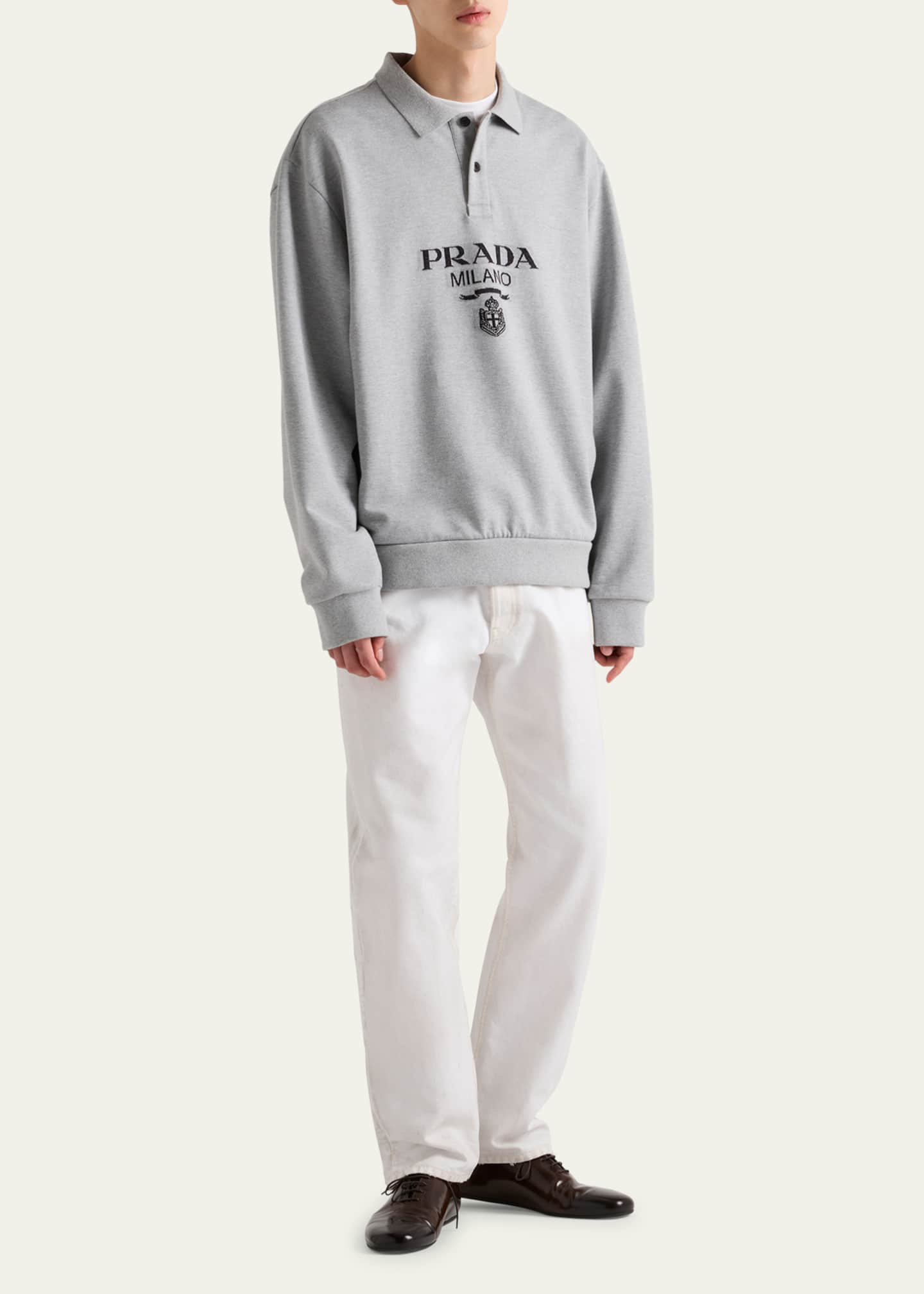 Prada ロゴ スウェットシャツ | グレー | FARFETCH JP