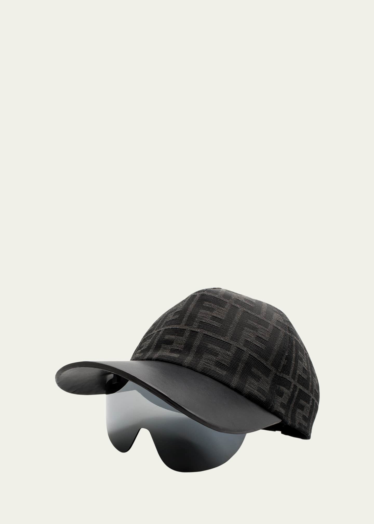 Fendi Men's Eyecap Shield Sunglasses with Baseball Cap Image 2 of 2