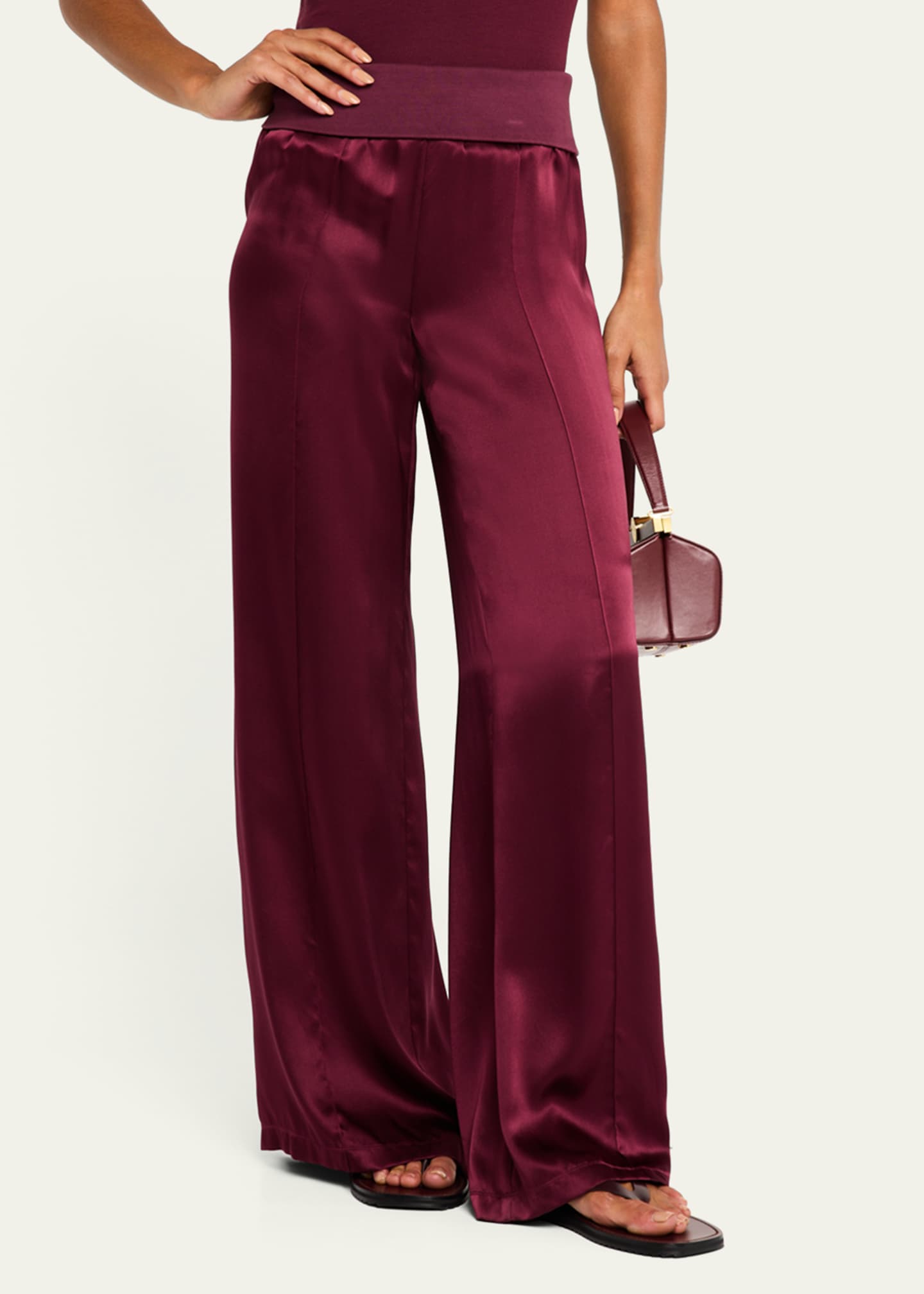 ATM Anthony Thomas Melillo Silk Charmeuse Palazzo Pants