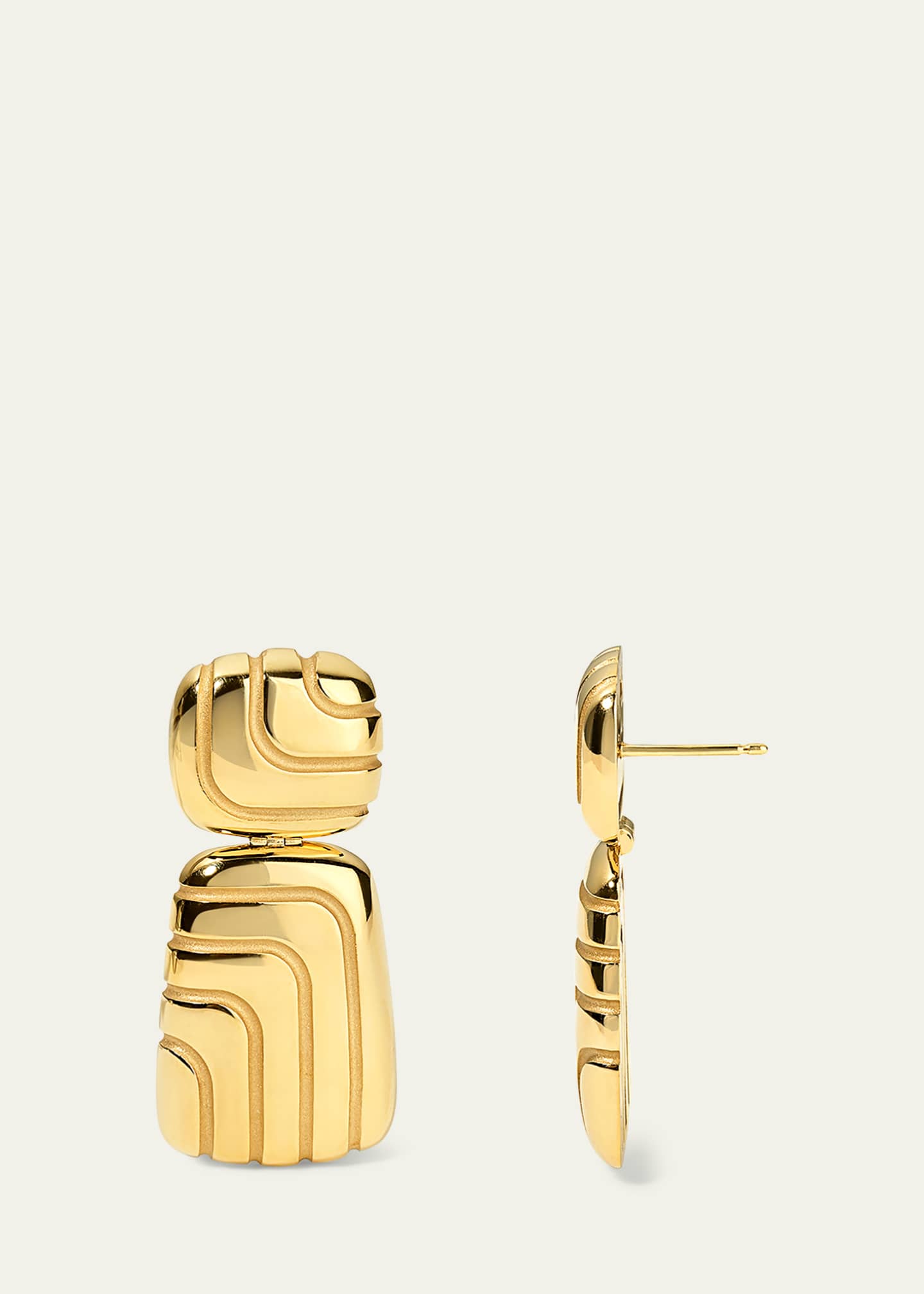 Pamela Zamore 18K Yellow Gold Labyrinth Earrings Image 2 of 2