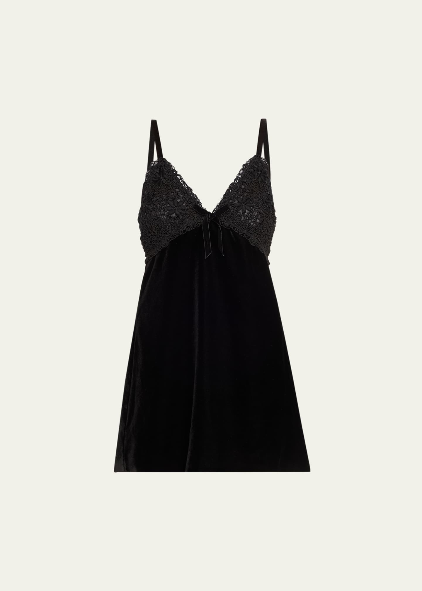LoveShackFancy Ganette Velvet Mini Dress Image 1 of 5