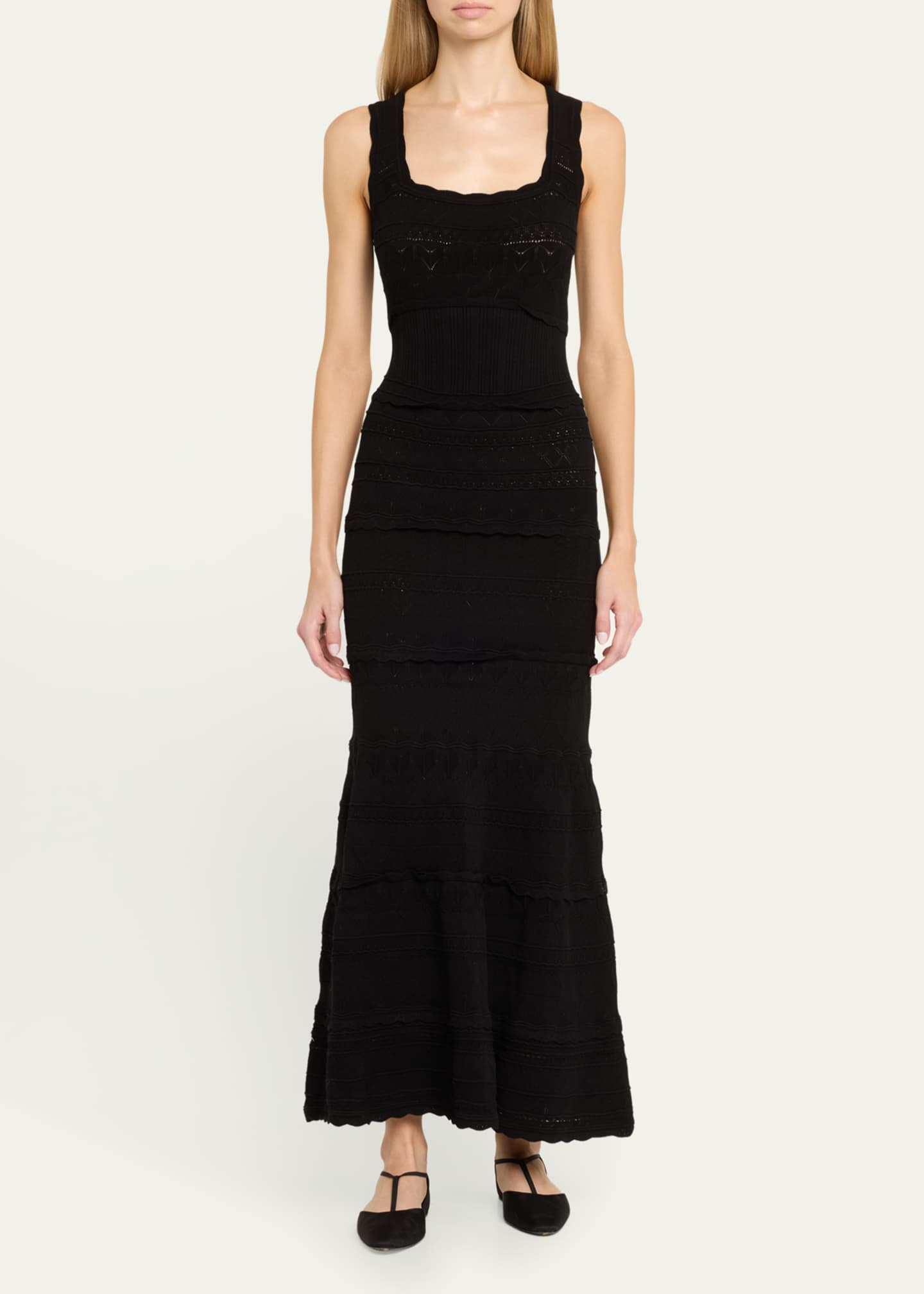 LoveShackFancy Ellaria Pointelle-Knit Maxi Dress Image 2 of 5