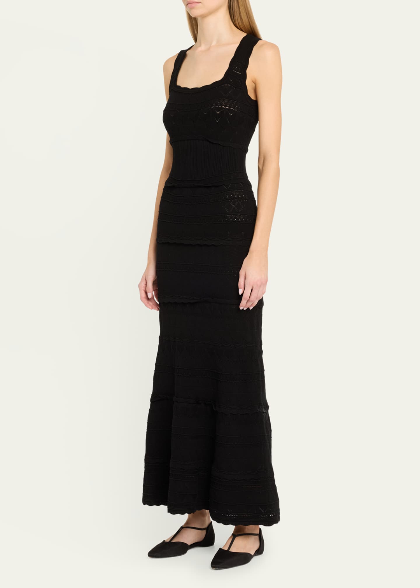 LoveShackFancy Ellaria Pointelle-Knit Maxi Dress Image 4 of 5