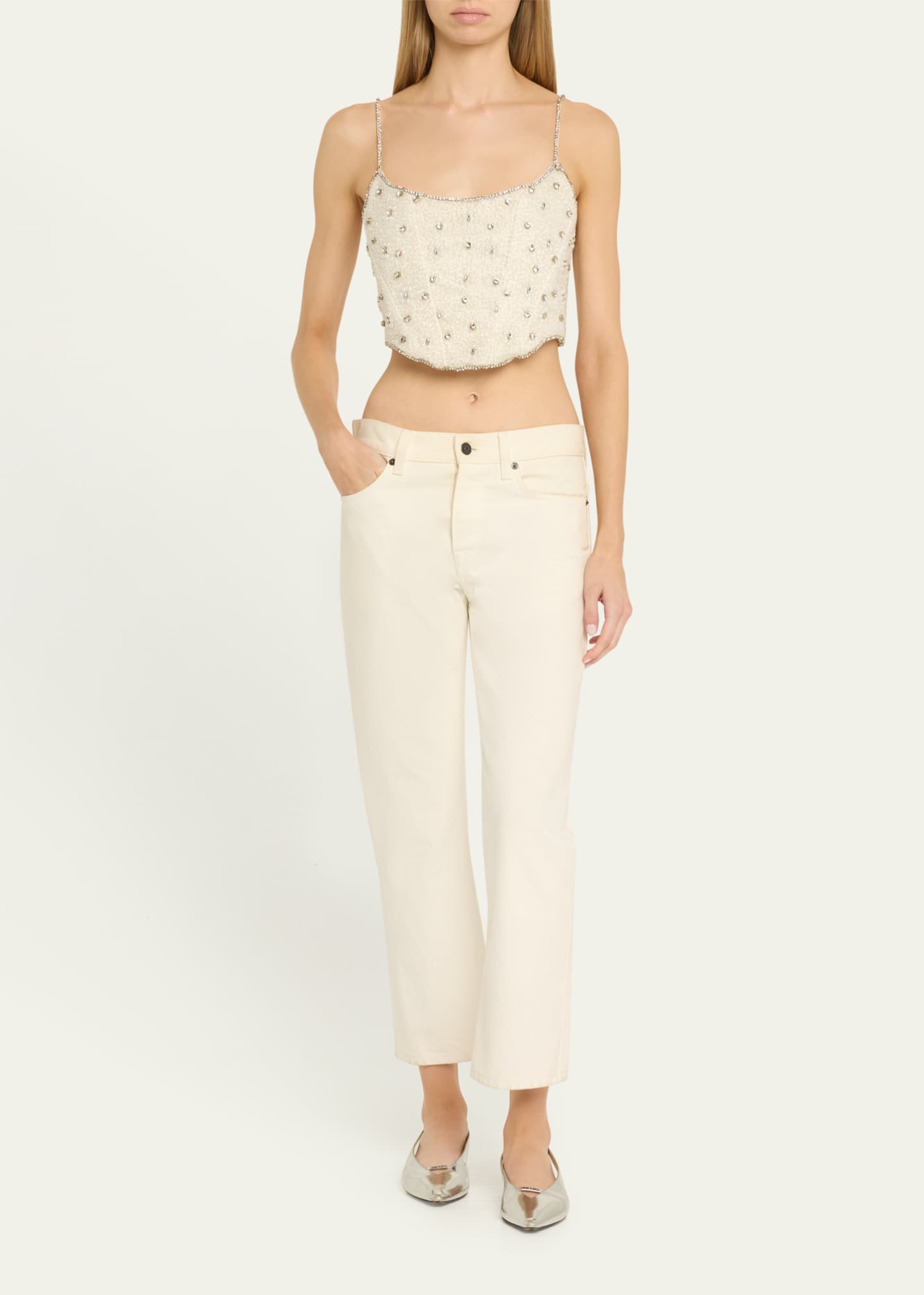 LoveShackFancy Minto Embellished Corset Top Image 2 of 5