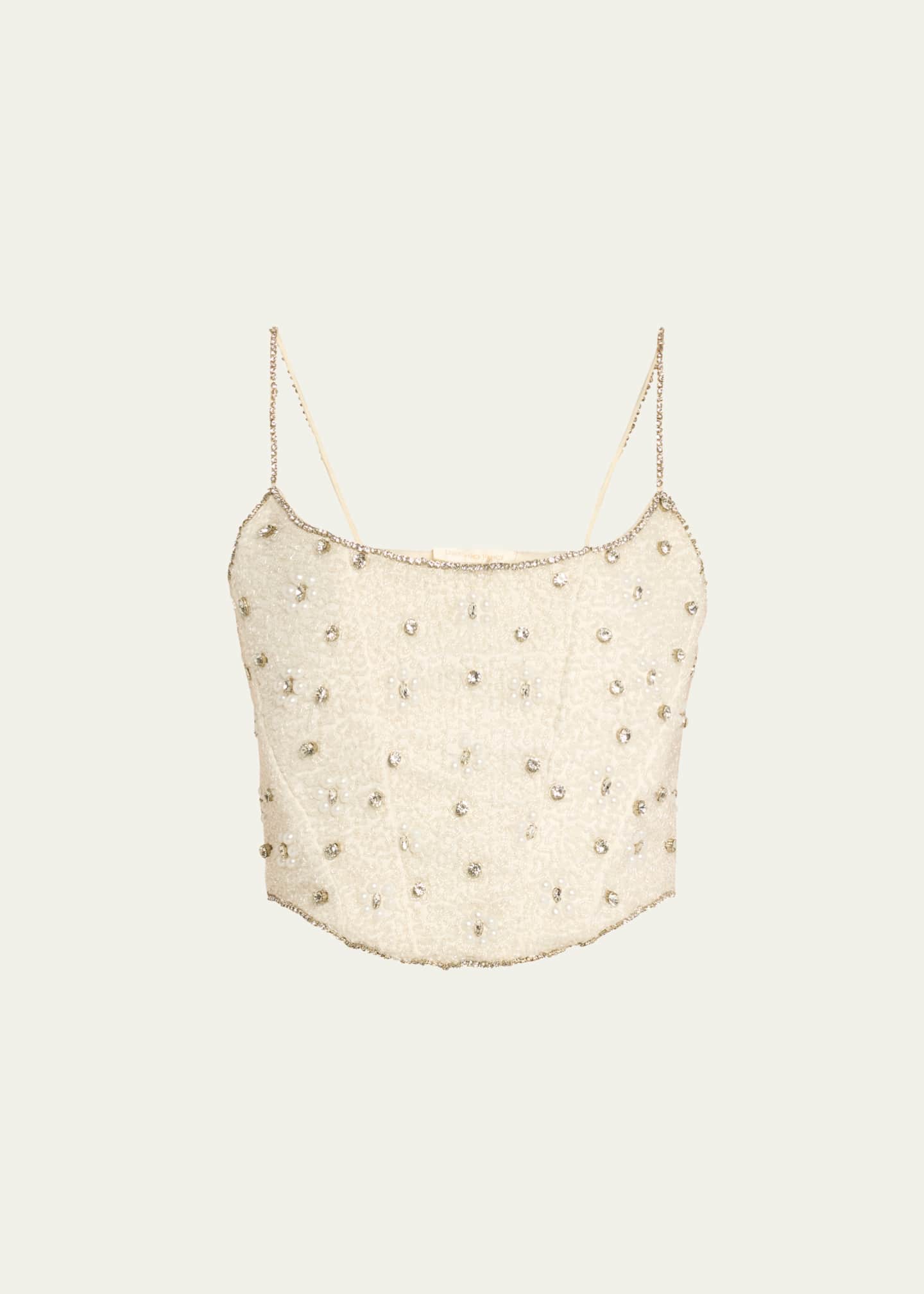 LoveShackFancy Minto Embellished Corset Top Image 1 of 5