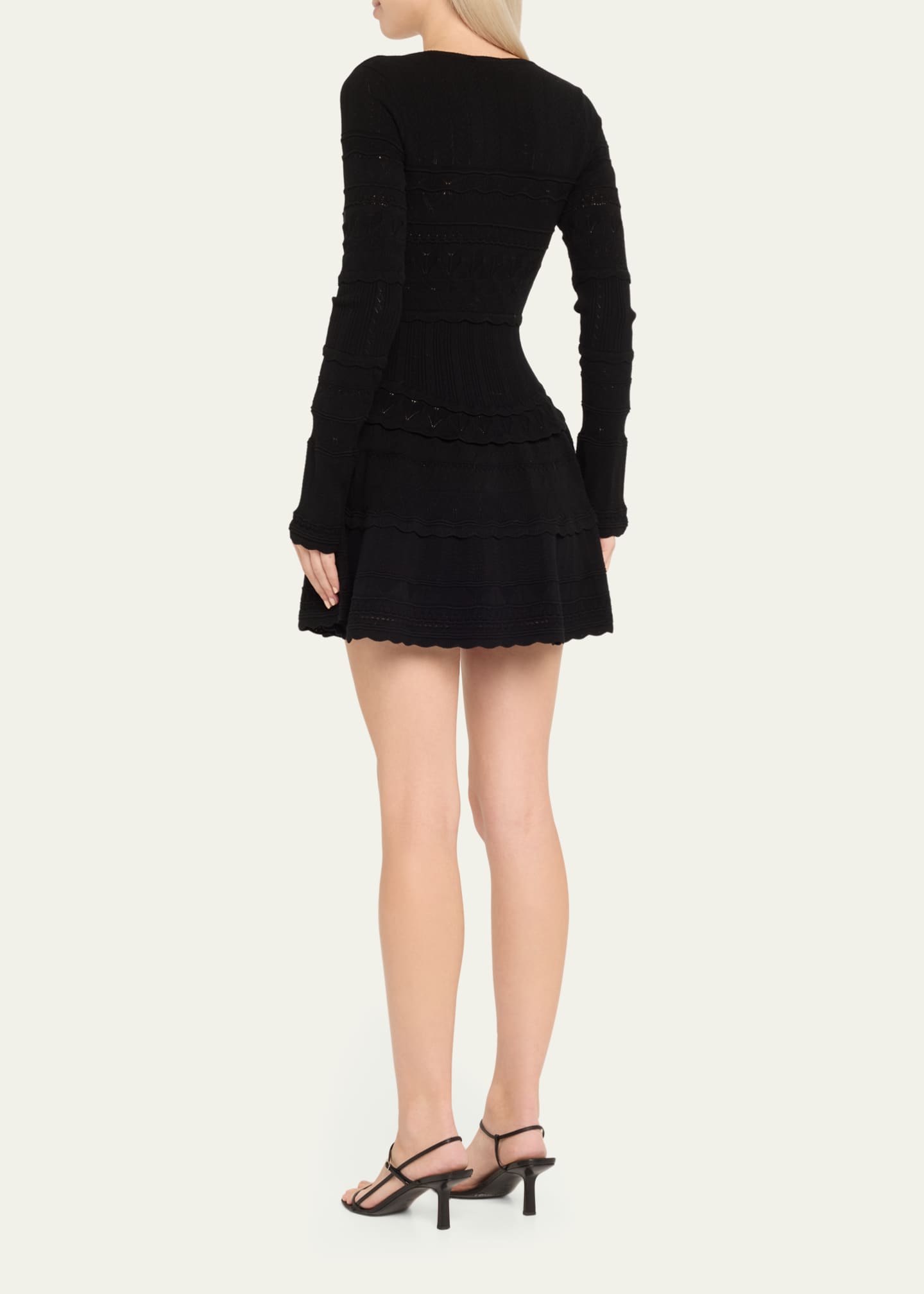 LoveShackFancy Lavender Pointelle-Knit Mini Dress Image 3 of 5