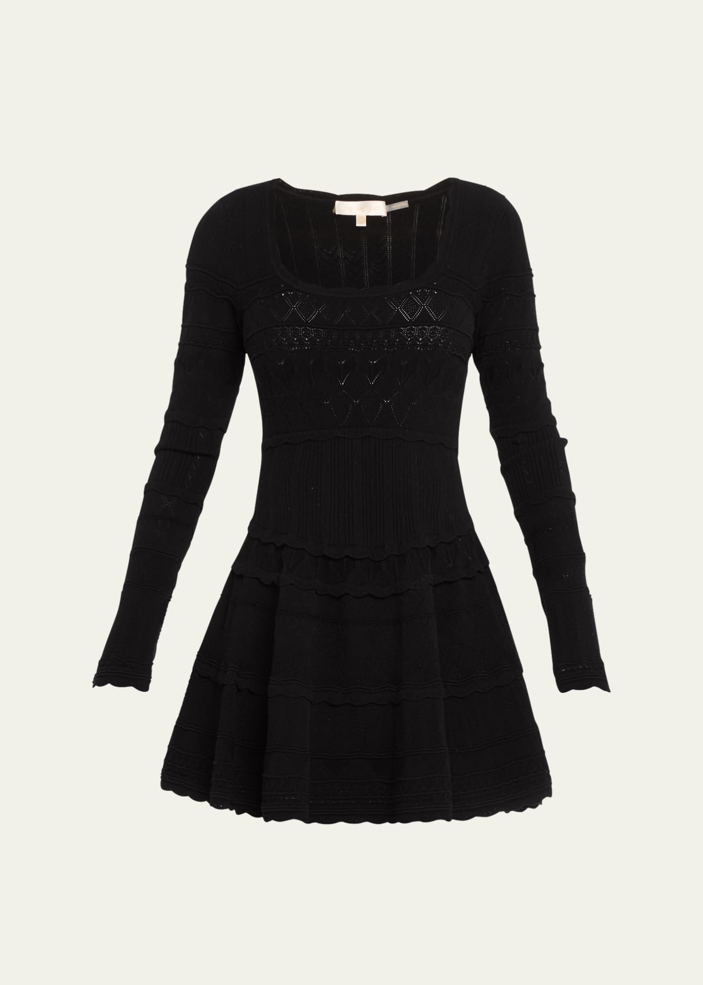 LoveShackFancy Lavender Pointelle-Knit Mini Dress Image 1 of 5