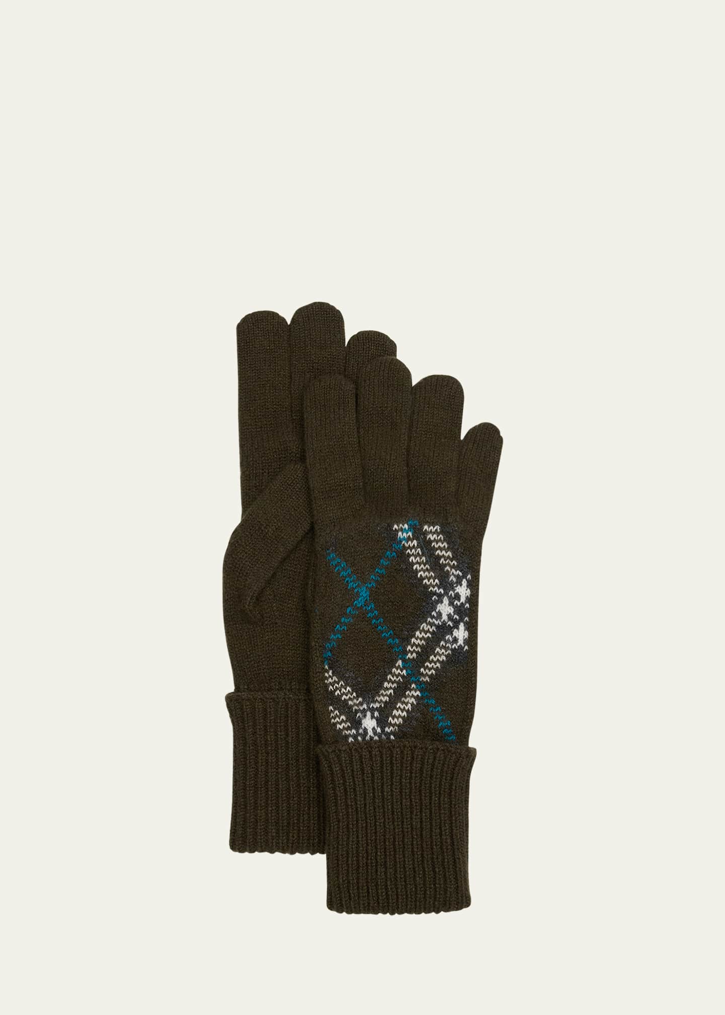 Burberry Men s Bias Check Cashmere Knit Gloves Bergdorf Goodman