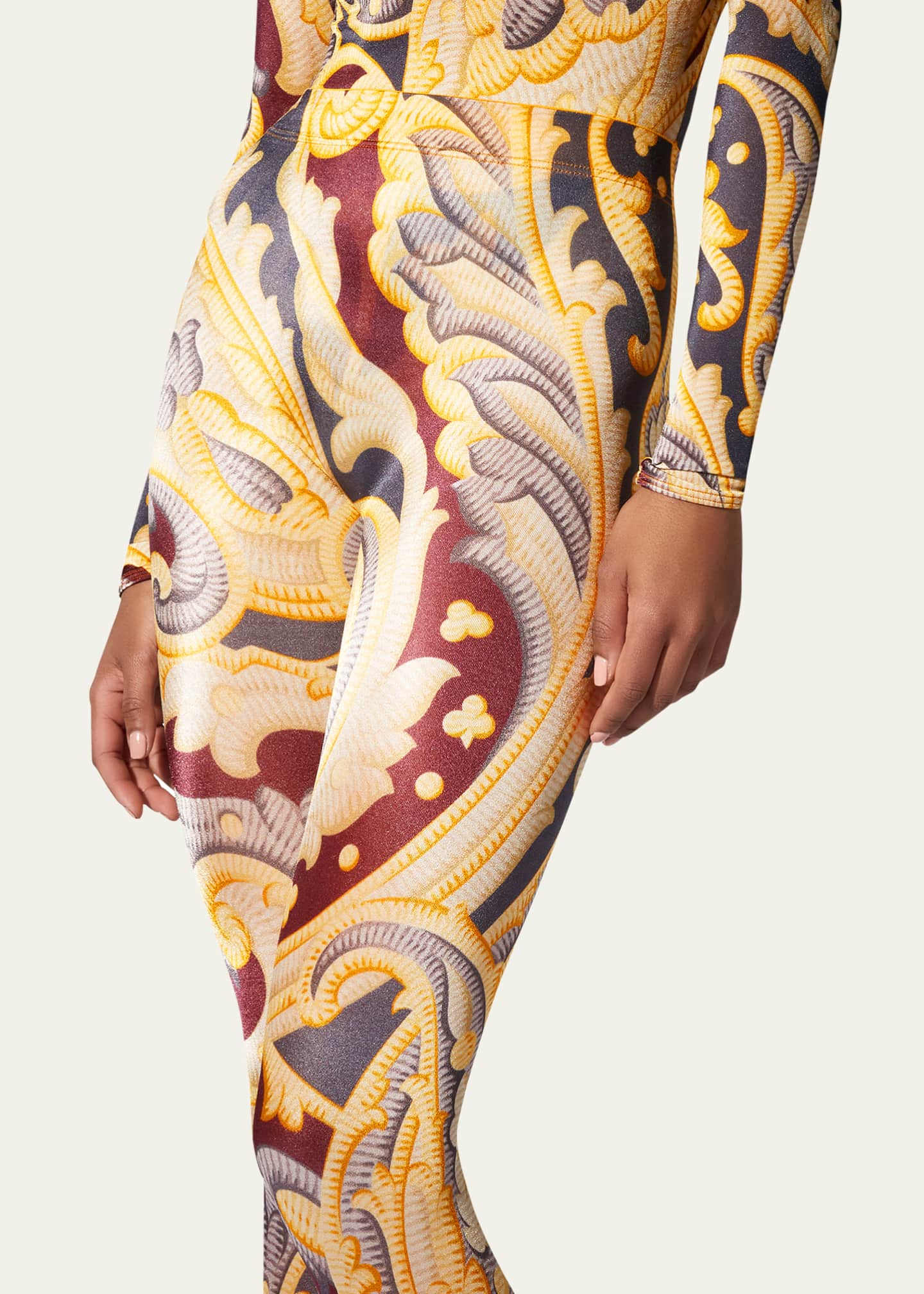 ETRO x Wolford Etro Shimmer Paisley-Print Tights Image 4 of 4