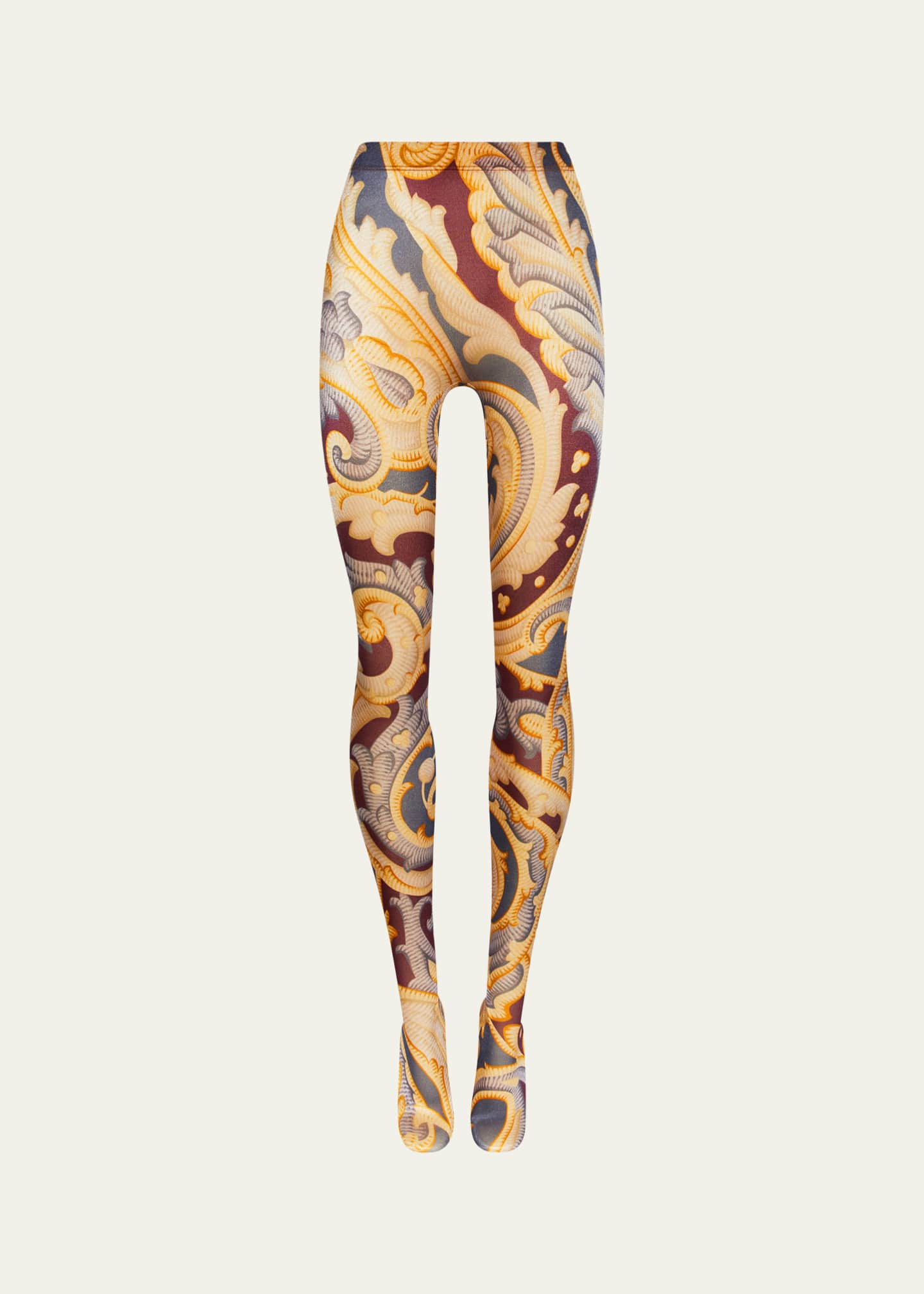 ETRO x Wolford Etro Shimmer Paisley-Print Tights Image 1 of 4