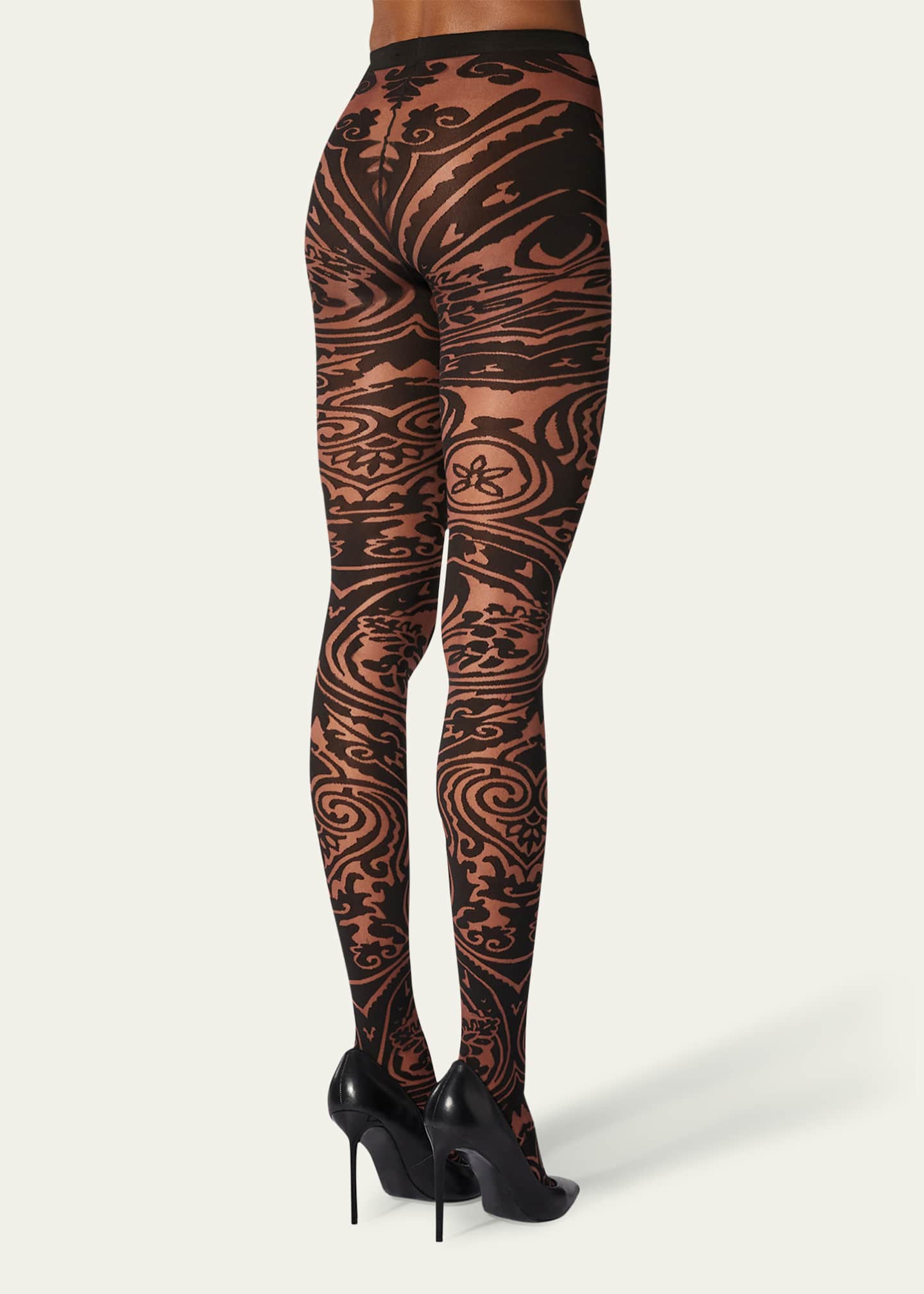 ETRO x Wolford Etro Tattoo-Effect Tights Image 3 of 4