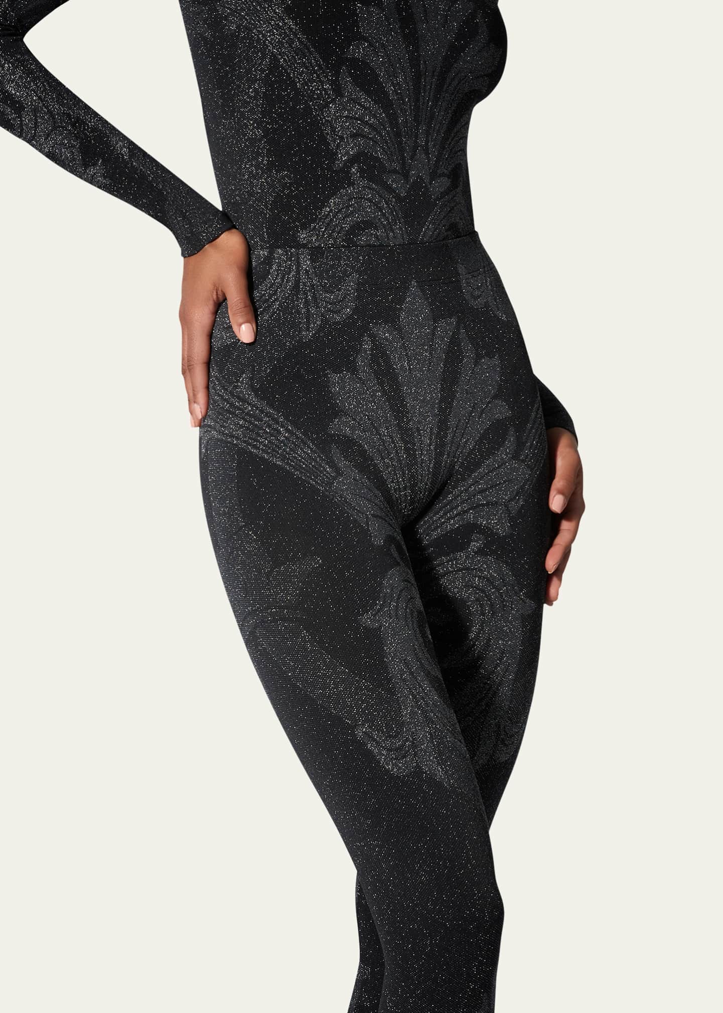 ETRO x Wolford Etro Metallic Jacquard Tights Image 4 of 4