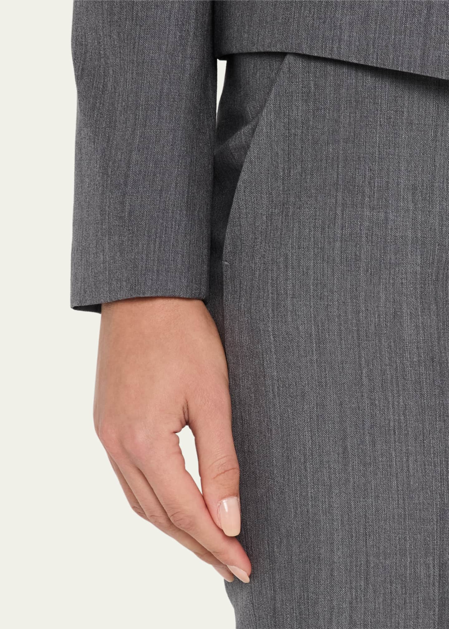 McQueen Mid-Rise Wool Mohair Kickflare Crop Trousers Image 5 of 5