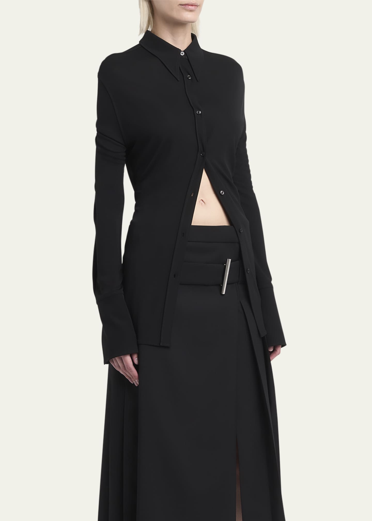 McQueen Split Hem Button Down Blouse Image 4 of 5