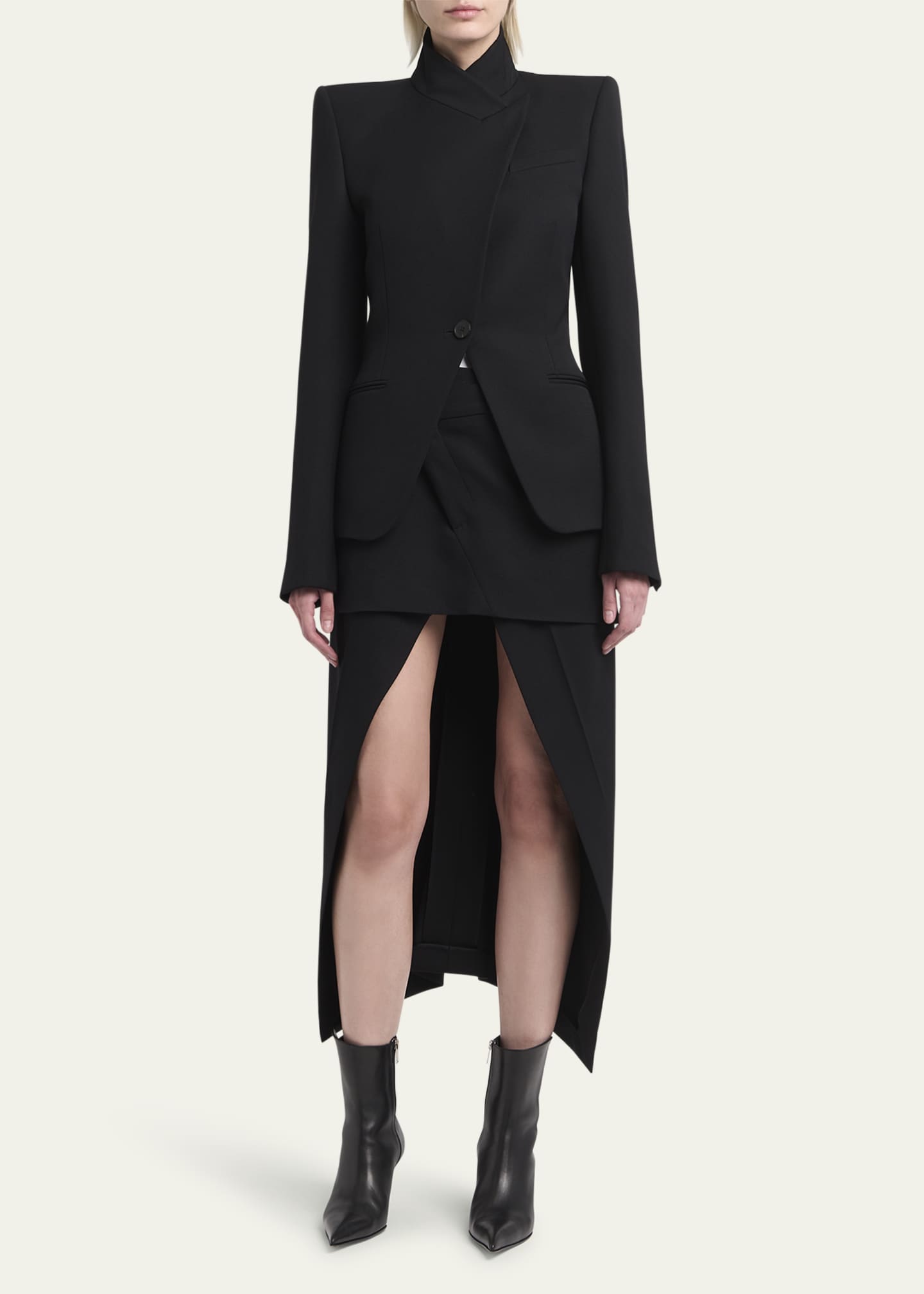 McQueen Structured Fitted Wool Blazer Image 2 of 5