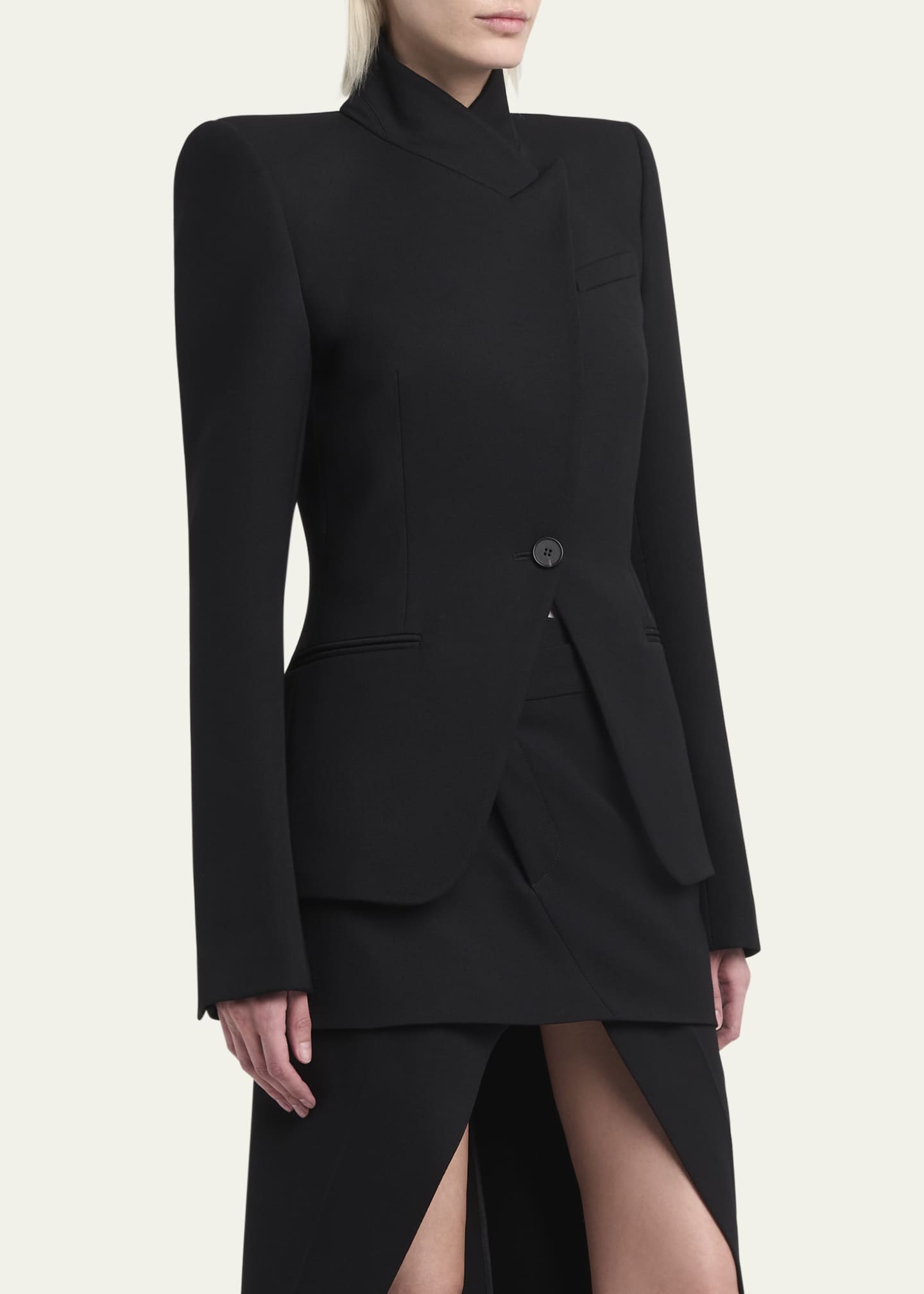 McQueen Structured Fitted Wool Blazer Image 4 of 5