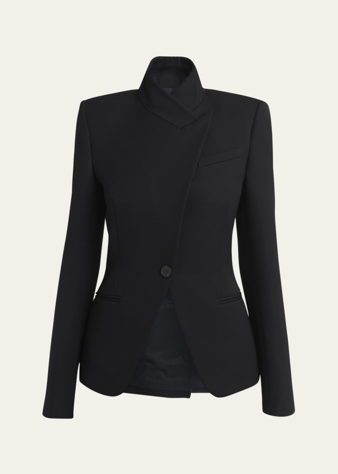 McQueen Structured Fitted Wool Blazer Image 1 of 5