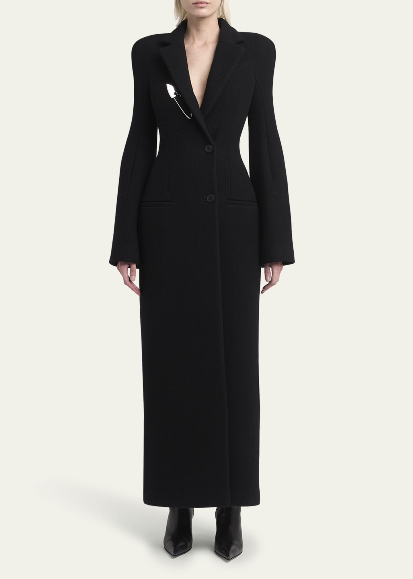 McQueen Long Wrap Suiting Wool Cashmere Coat Image 2 of 5