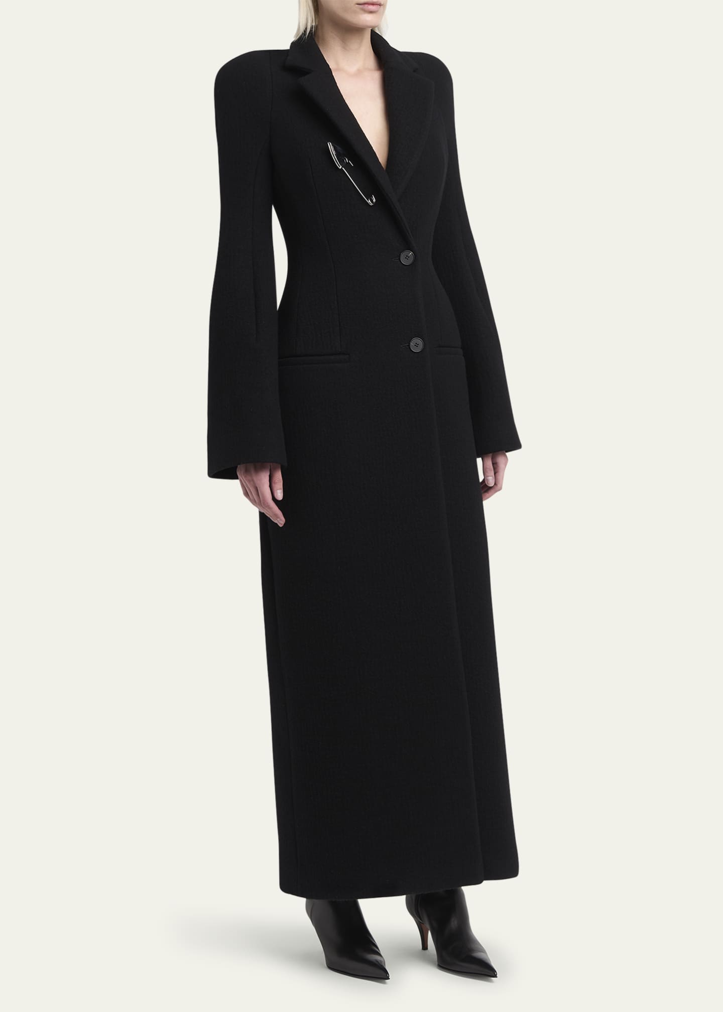 McQueen Long Wrap Suiting Wool Cashmere Coat Image 4 of 5