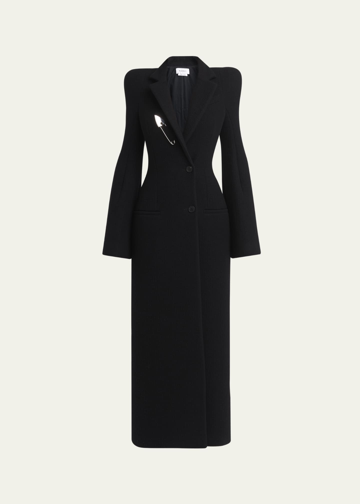 McQueen Long Wrap Suiting Wool Cashmere Coat Image 1 of 5
