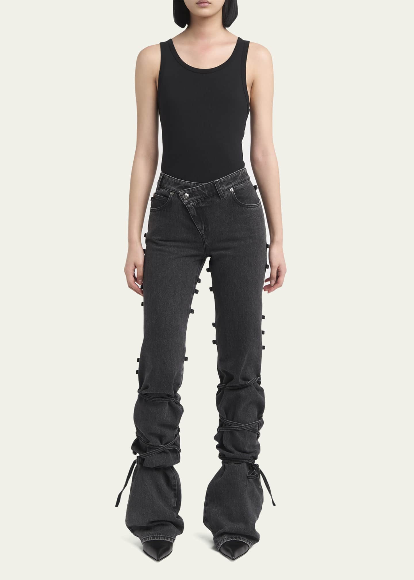 McQueen Tie and Knot Straight Leg Denim Pants Image 2 of 5