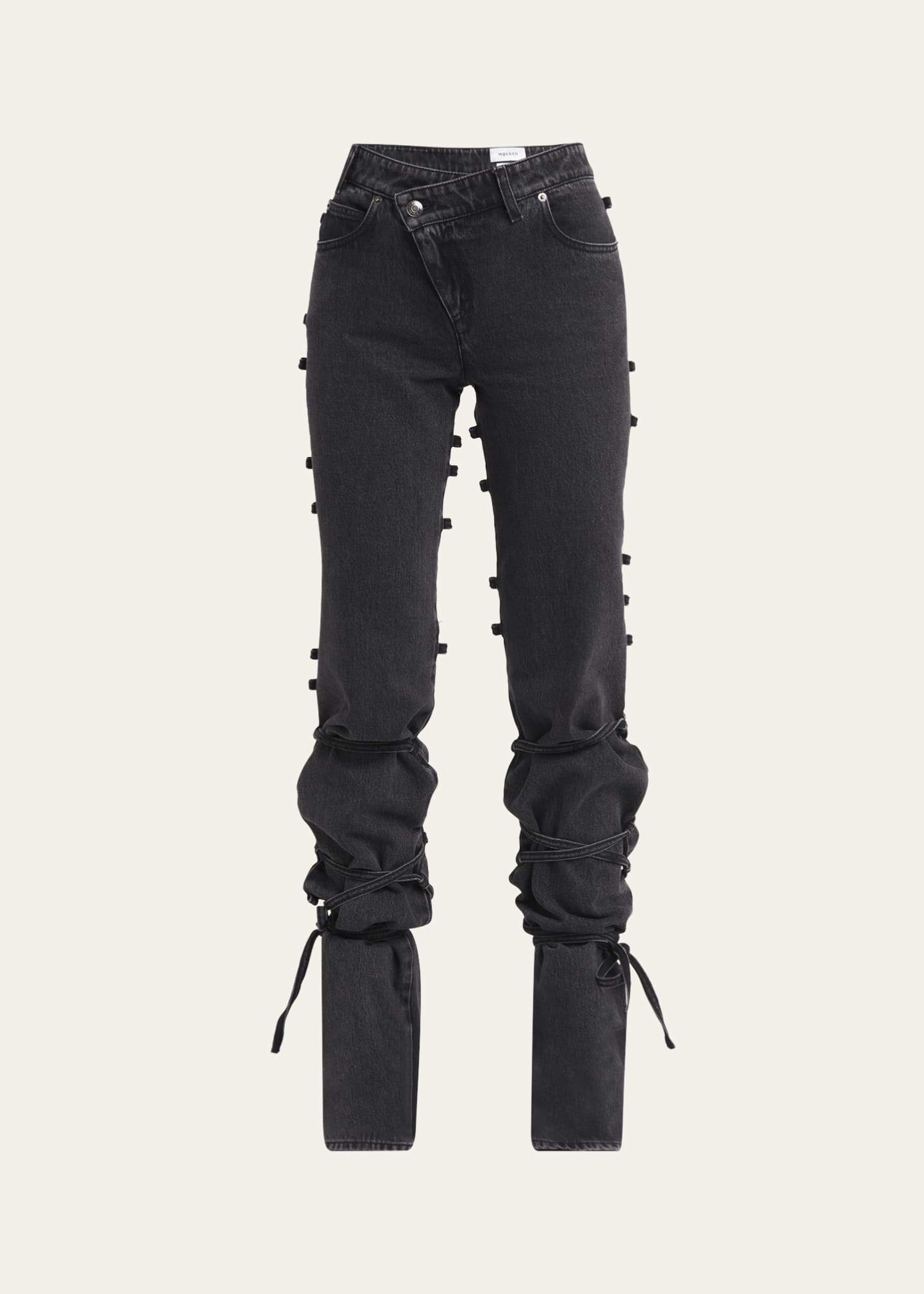 McQueen Tie and Knot Straight Leg Denim Pants Image 1 of 5