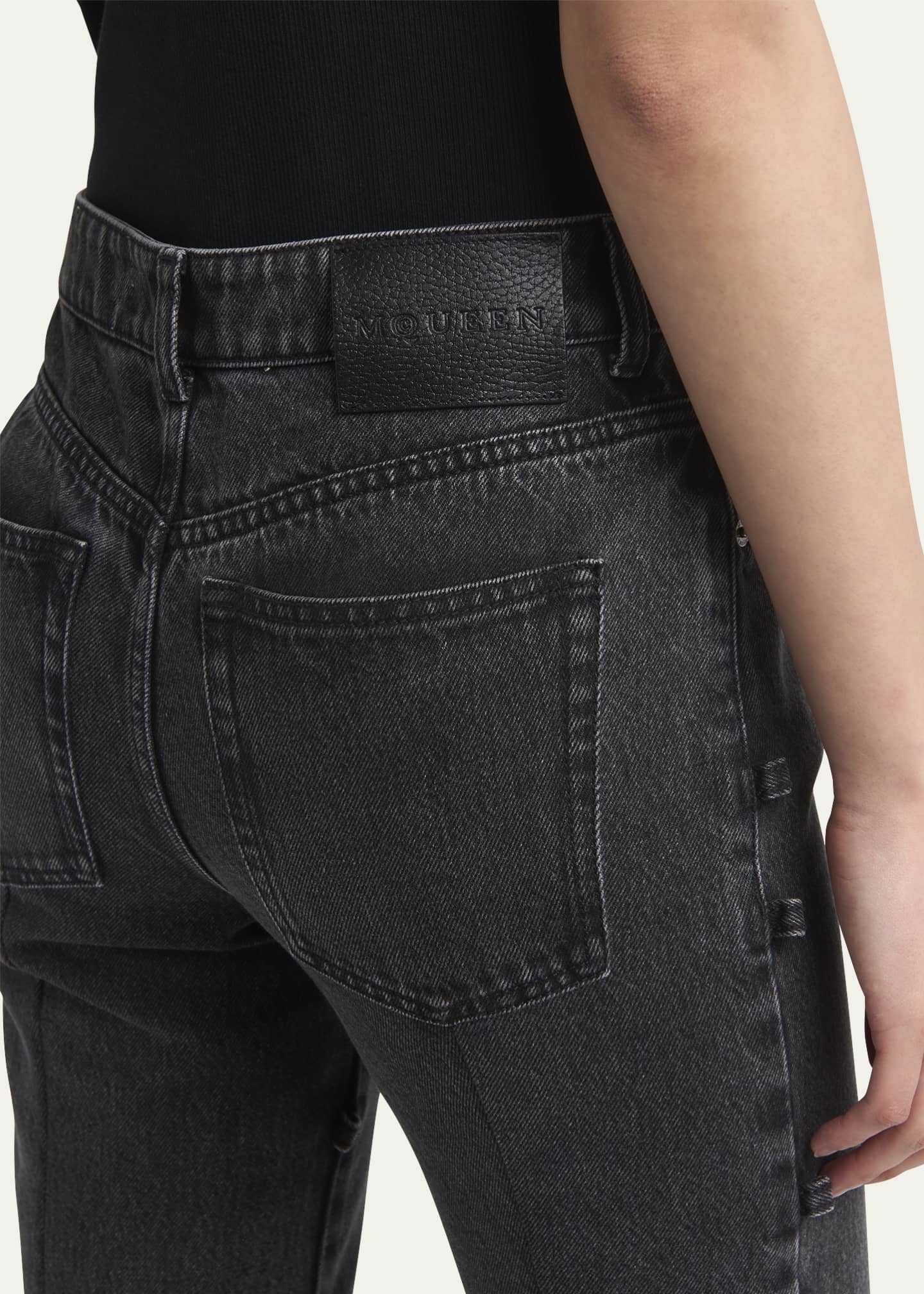 McQueen Tie and Knot Straight Leg Denim Pants Image 5 of 5