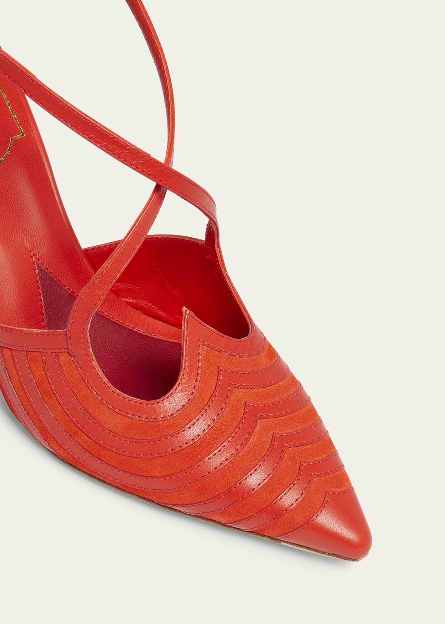 Roger Vivier I Love Vivier Mixed Leather Slingback Pumps Image 5 of 5