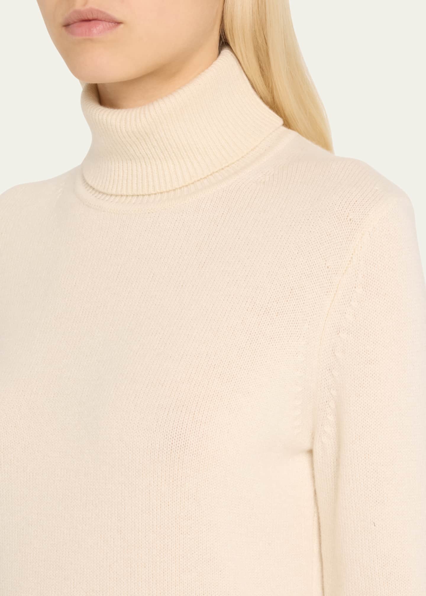 Theory Fold Over Long Sleeve Cashmere Turtleneck Sweater