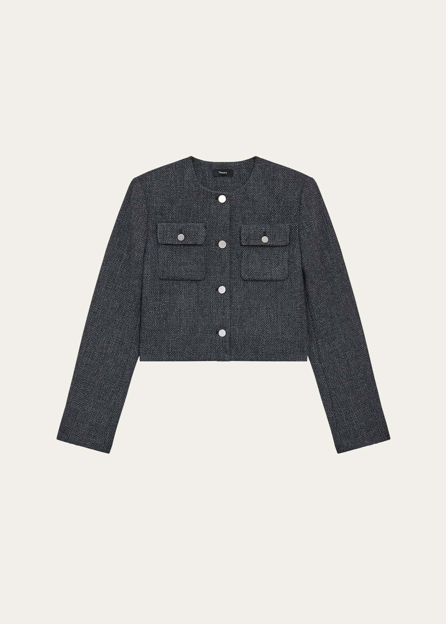 Theory Plush Tweed Cropped Cardigan Jacket Bergdorf Goodman