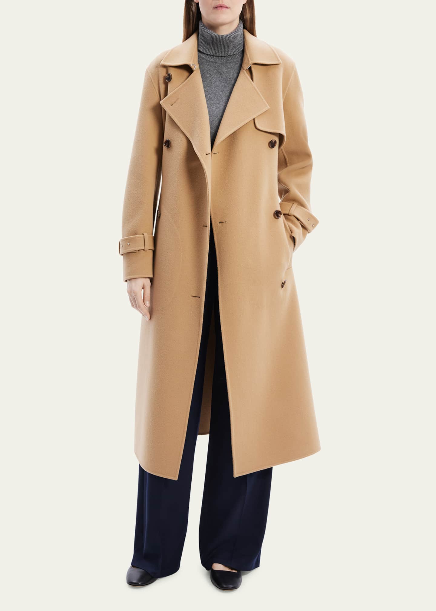 Theory New Divide Double Face Wool Trench Coat