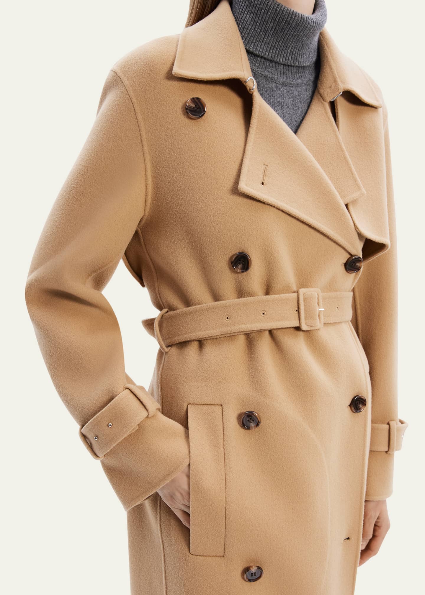 Theory New Divide Double Face Wool Trench Coat Bergdorf Goodman