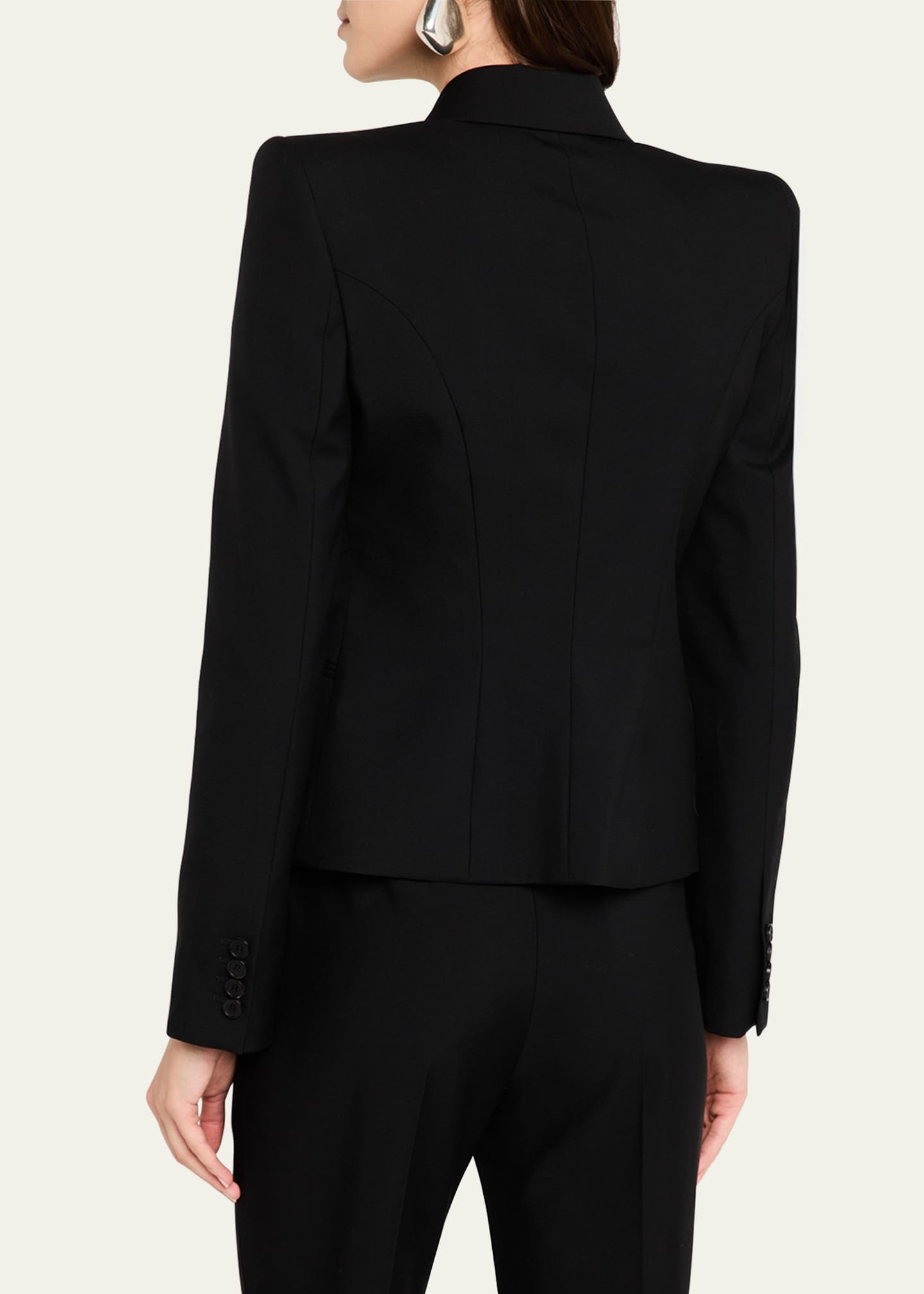 McQueen Smashed Screen Crystal-Lapel Single-Breasted Jacket Image 3 of 5