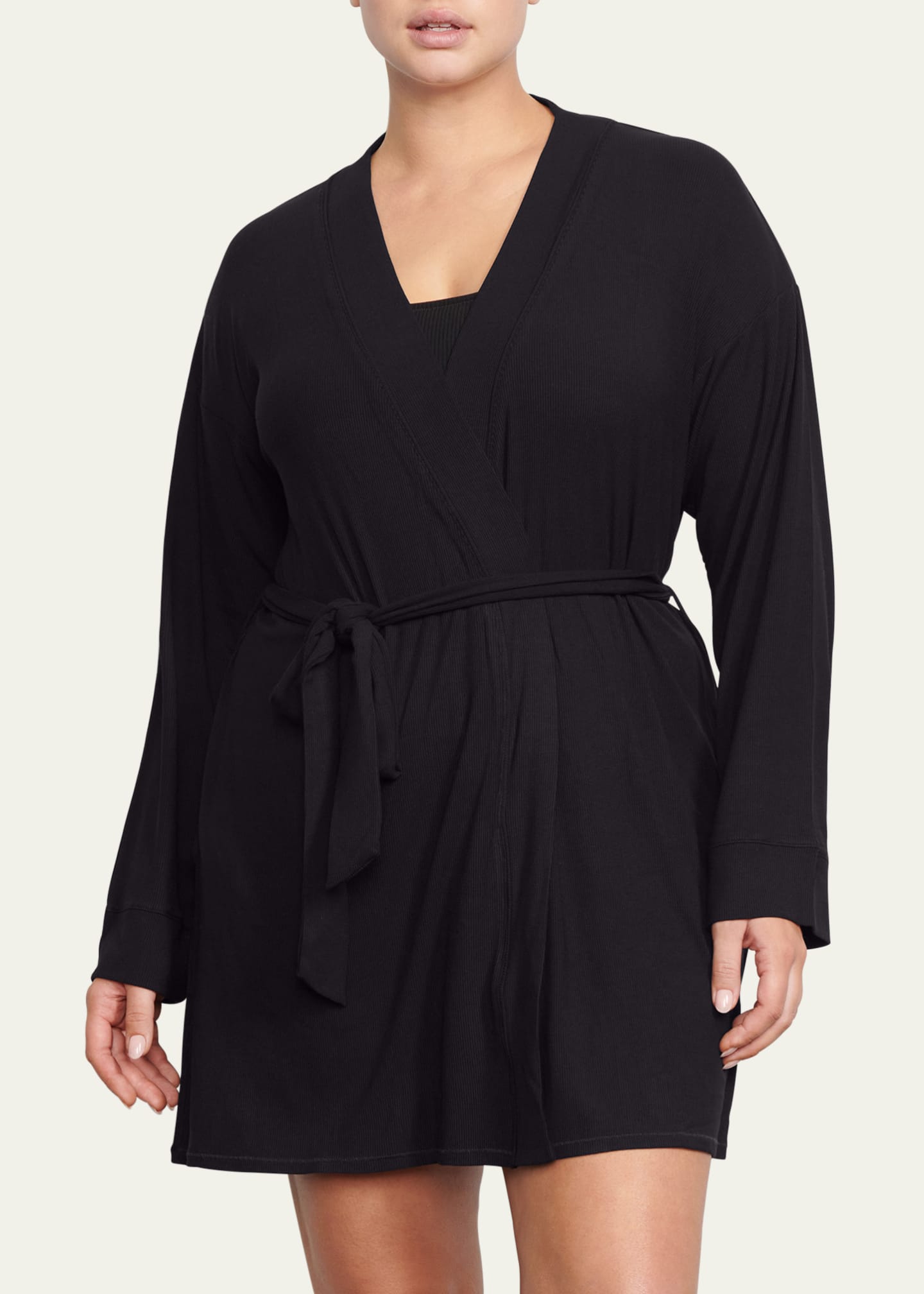 SKIMS Soft Lounge Ribbed Short Robe Image 2 of 3