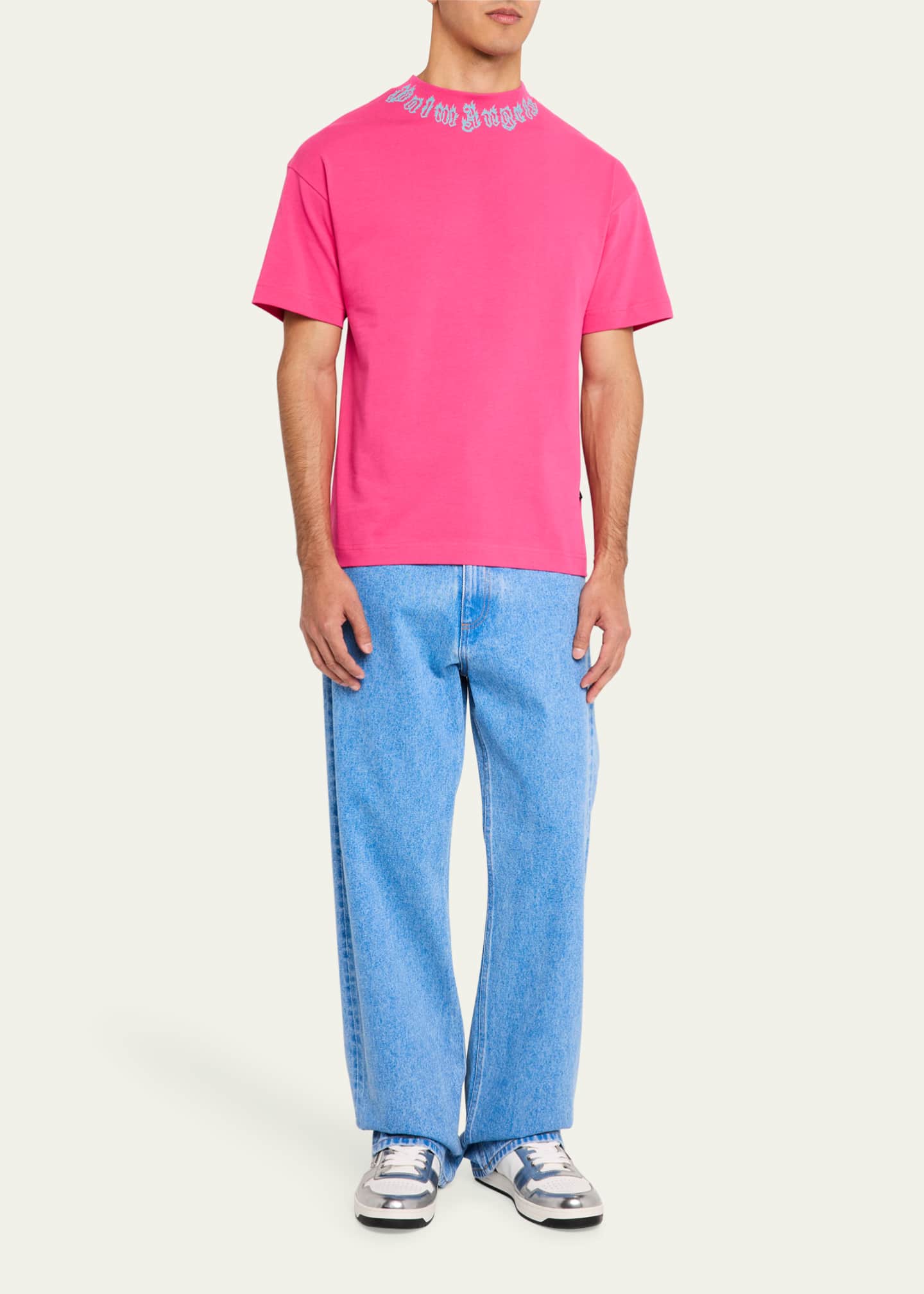 Palm Angels Men's T-Shirt with Neck Logo Image 2 of 5
