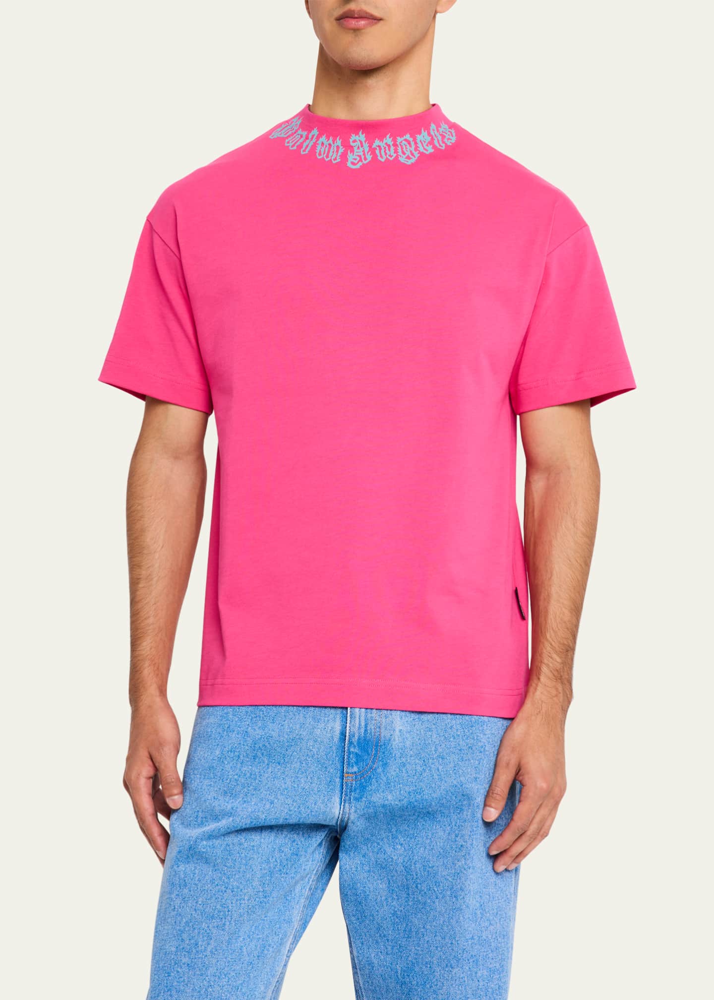 Palm Angels Men's T-Shirt with Neck Logo Image 4 of 5