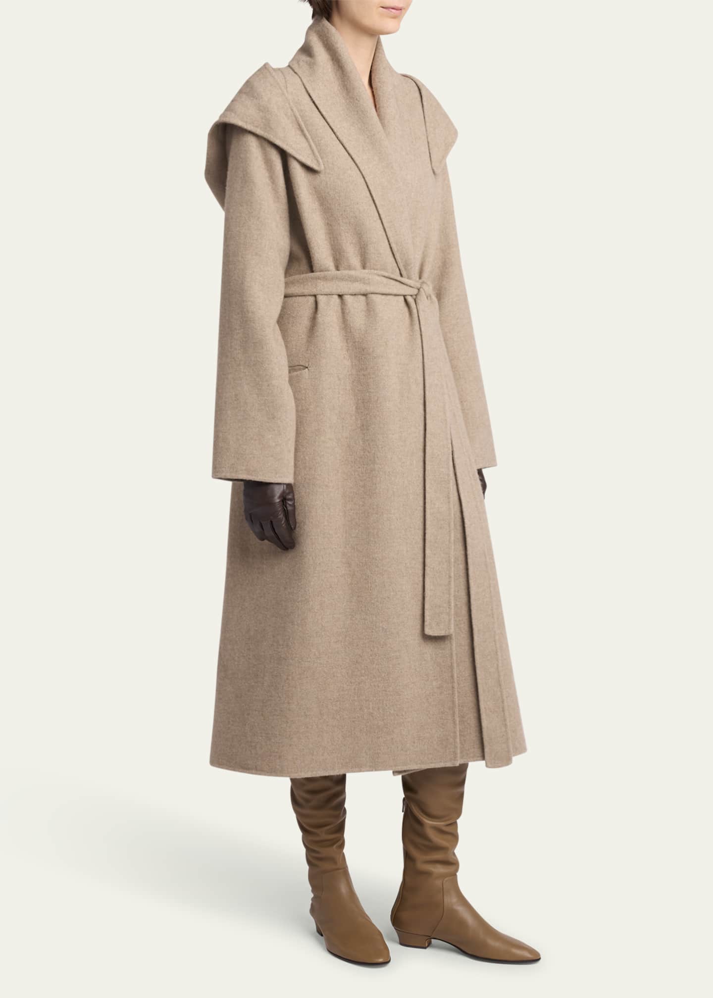 THE ROW Laguna Double-Face Cashmere Belted Coat Image 4 of 5
