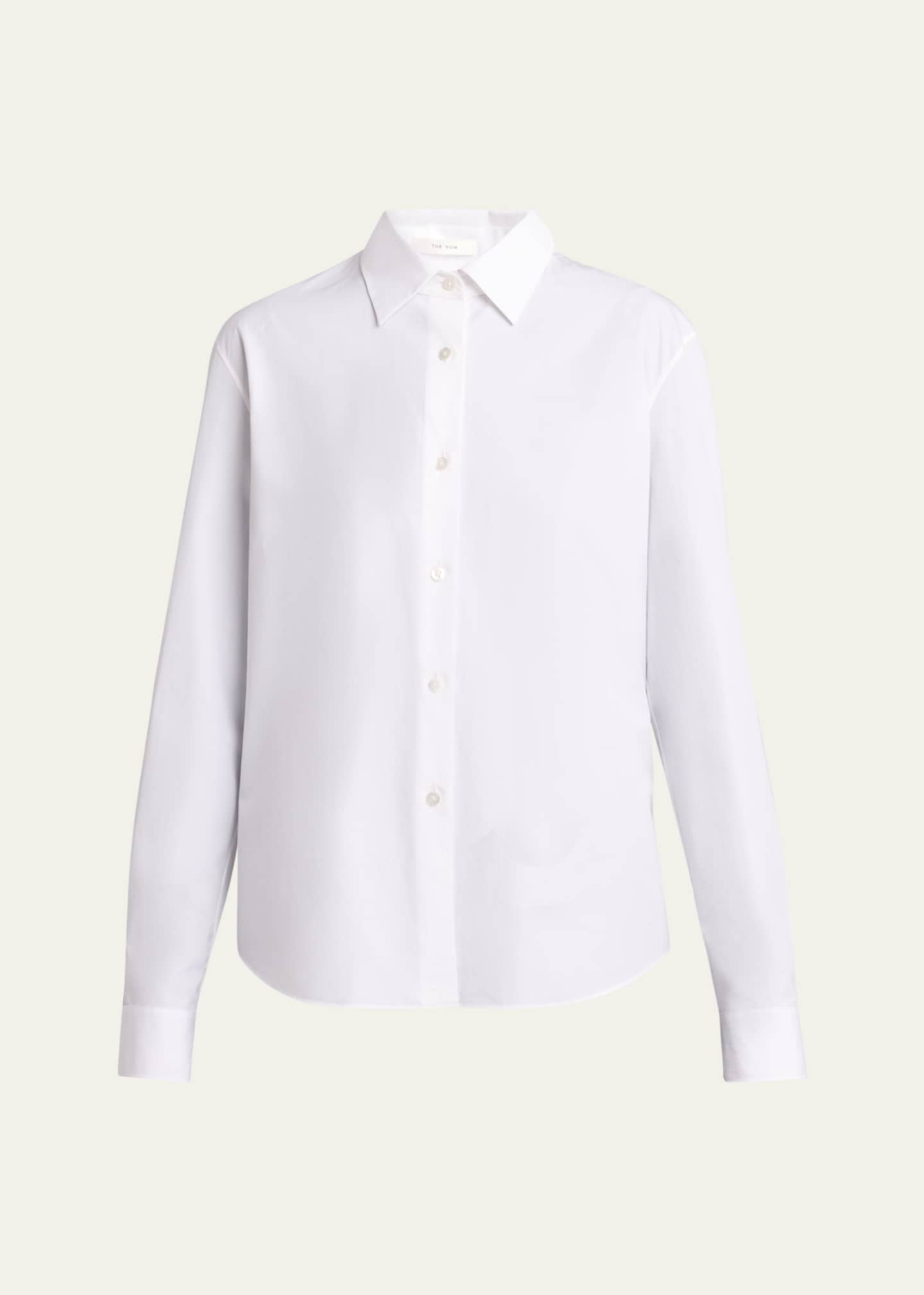 THE ROW Maigret Pearl-Buttoned Poplin Shirt Image 1 of 5