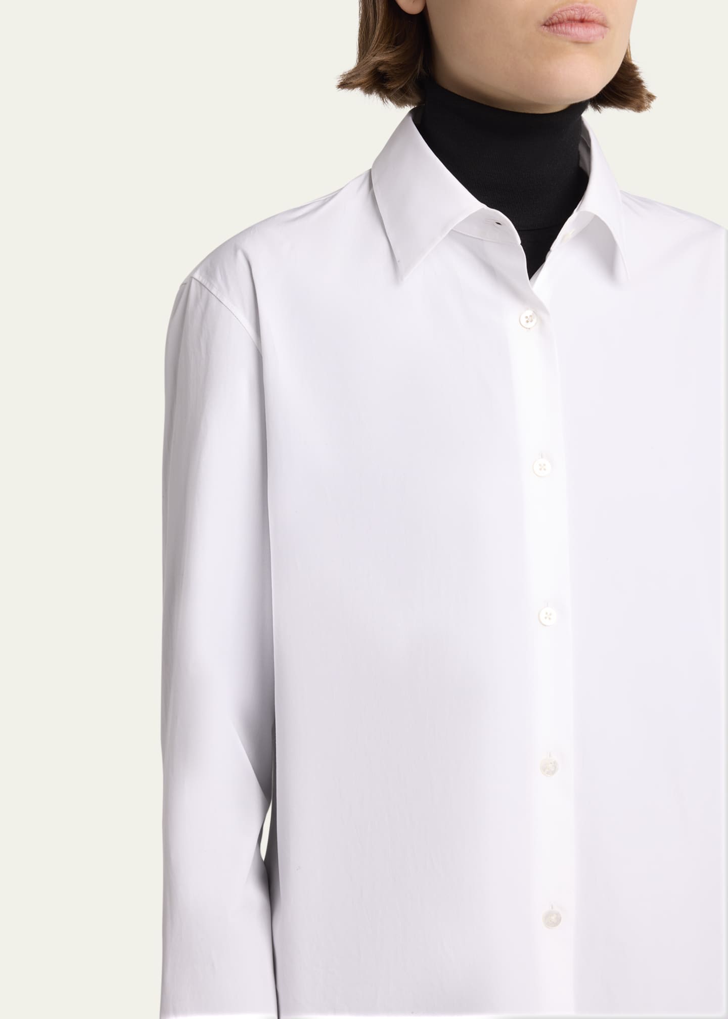 THE ROW Maigret Pearl-Buttoned Poplin Shirt Image 5 of 5