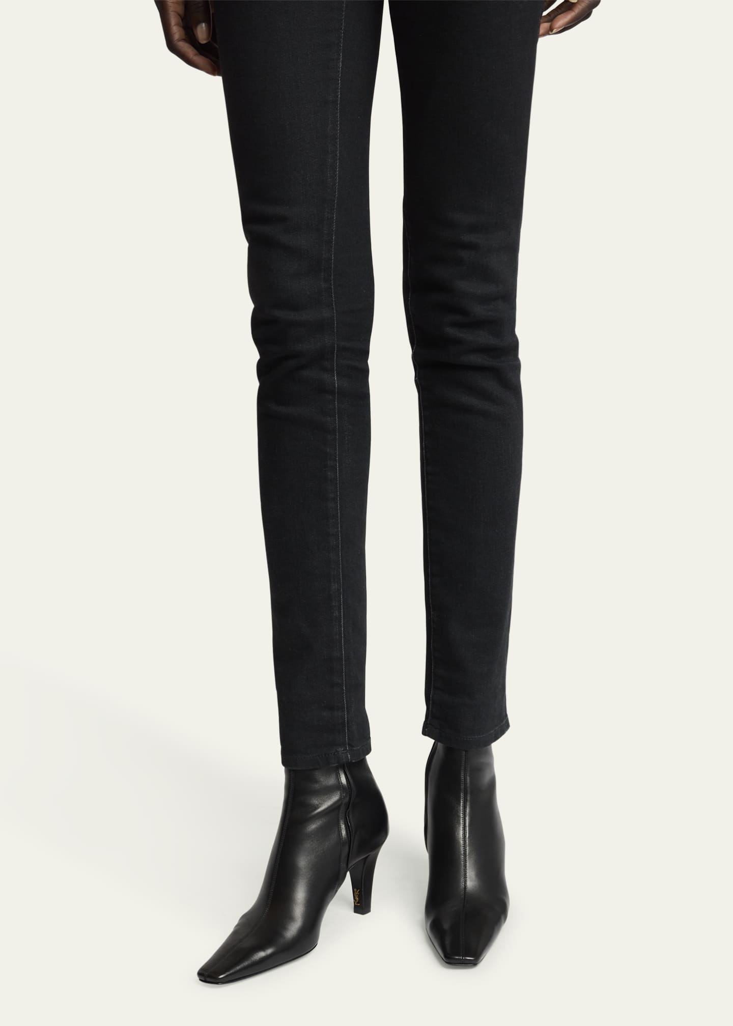 Saint Laurent Jill Calfskin Ankle Booties Image 2 of 5