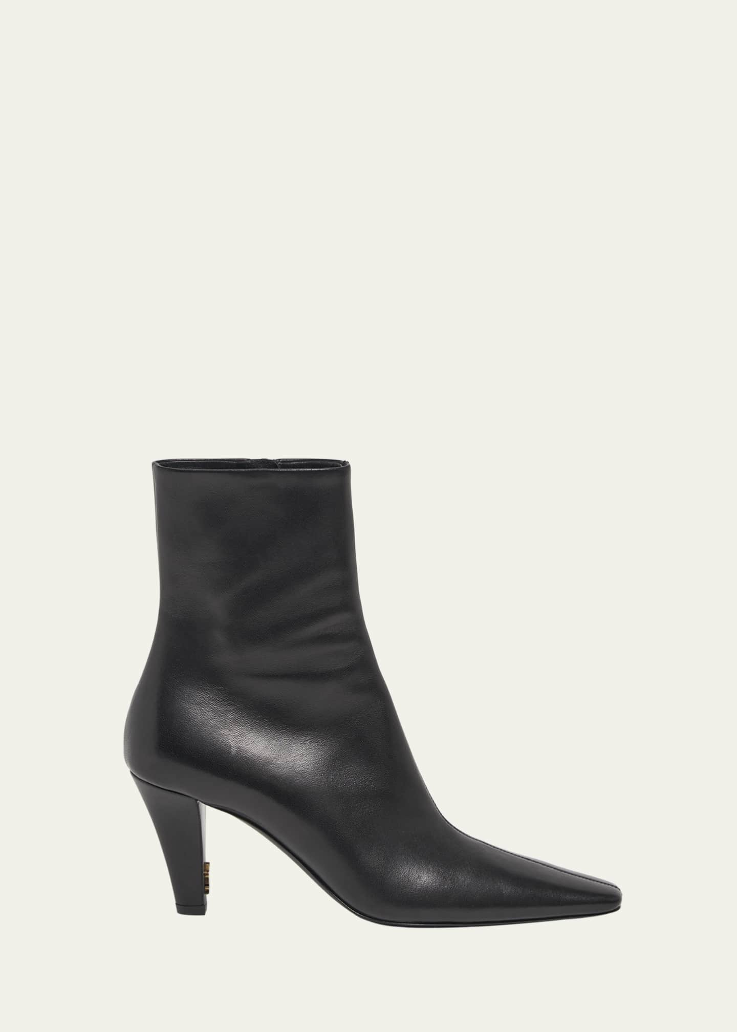Saint Laurent Jill Calfskin Ankle Booties Image 1 of 5