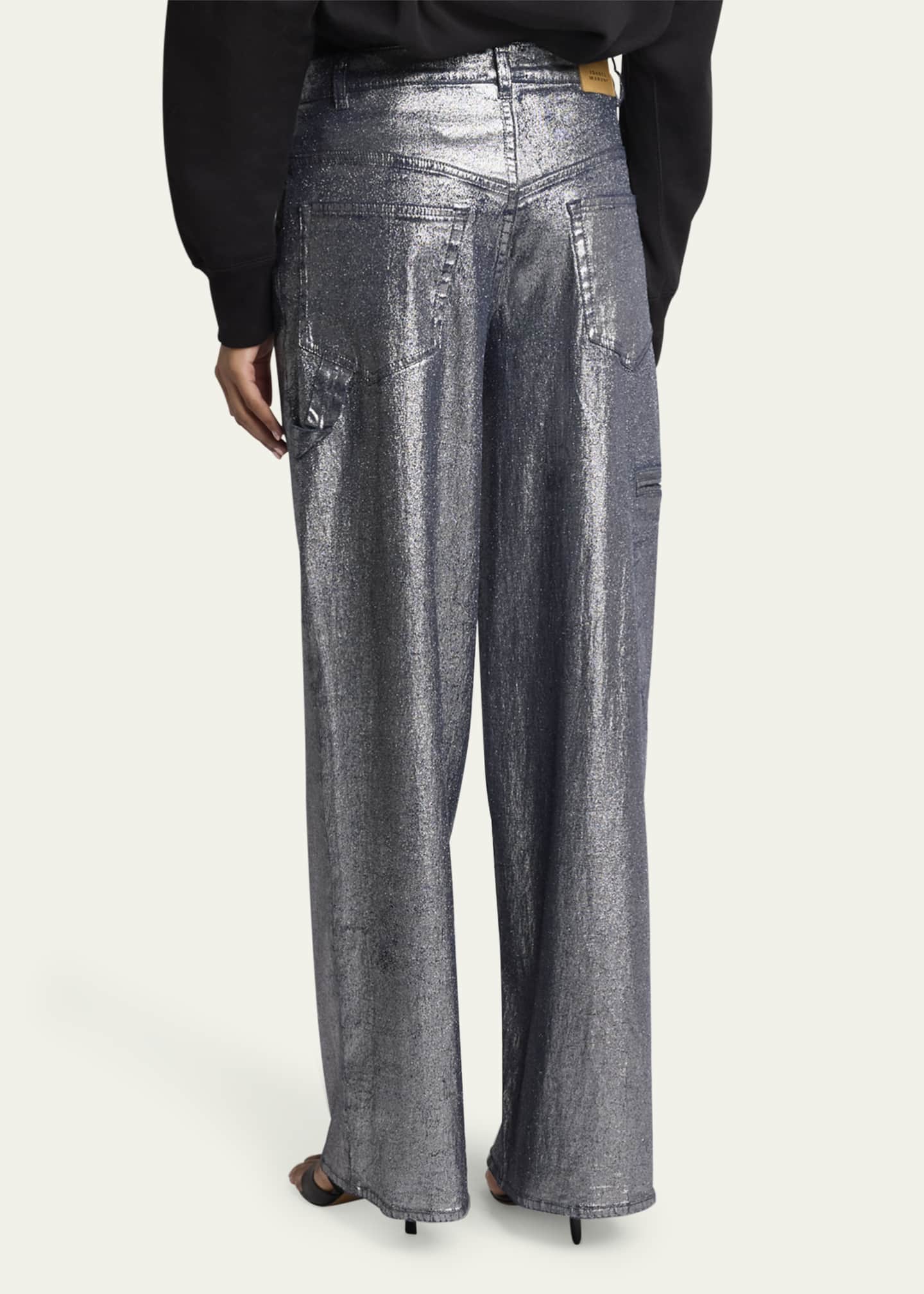 Etoile Isabel Marant Cover Metallic Coated Jeans Image 3 of 5