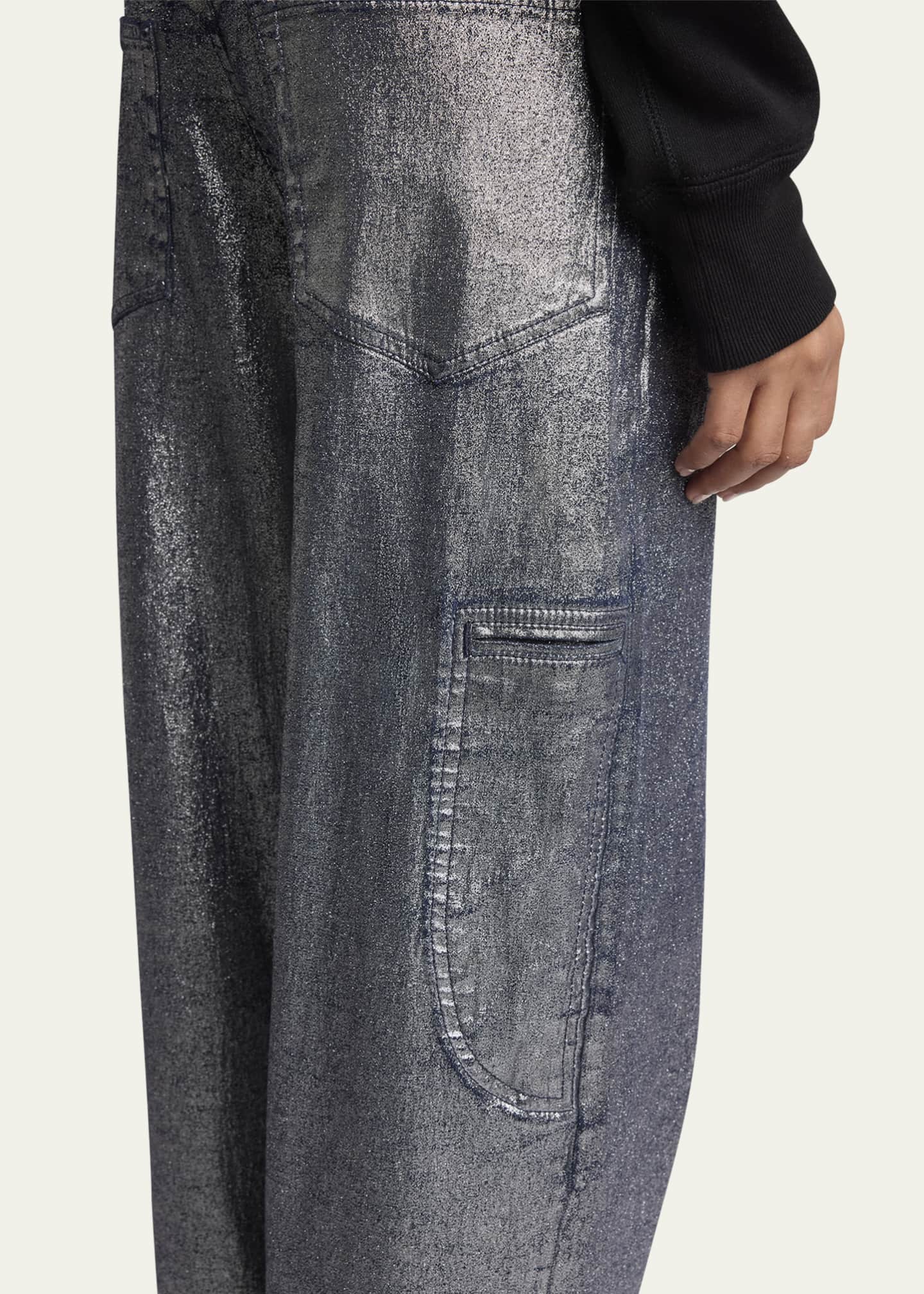 Etoile Isabel Marant Cover Metallic Coated Jeans Image 5 of 5