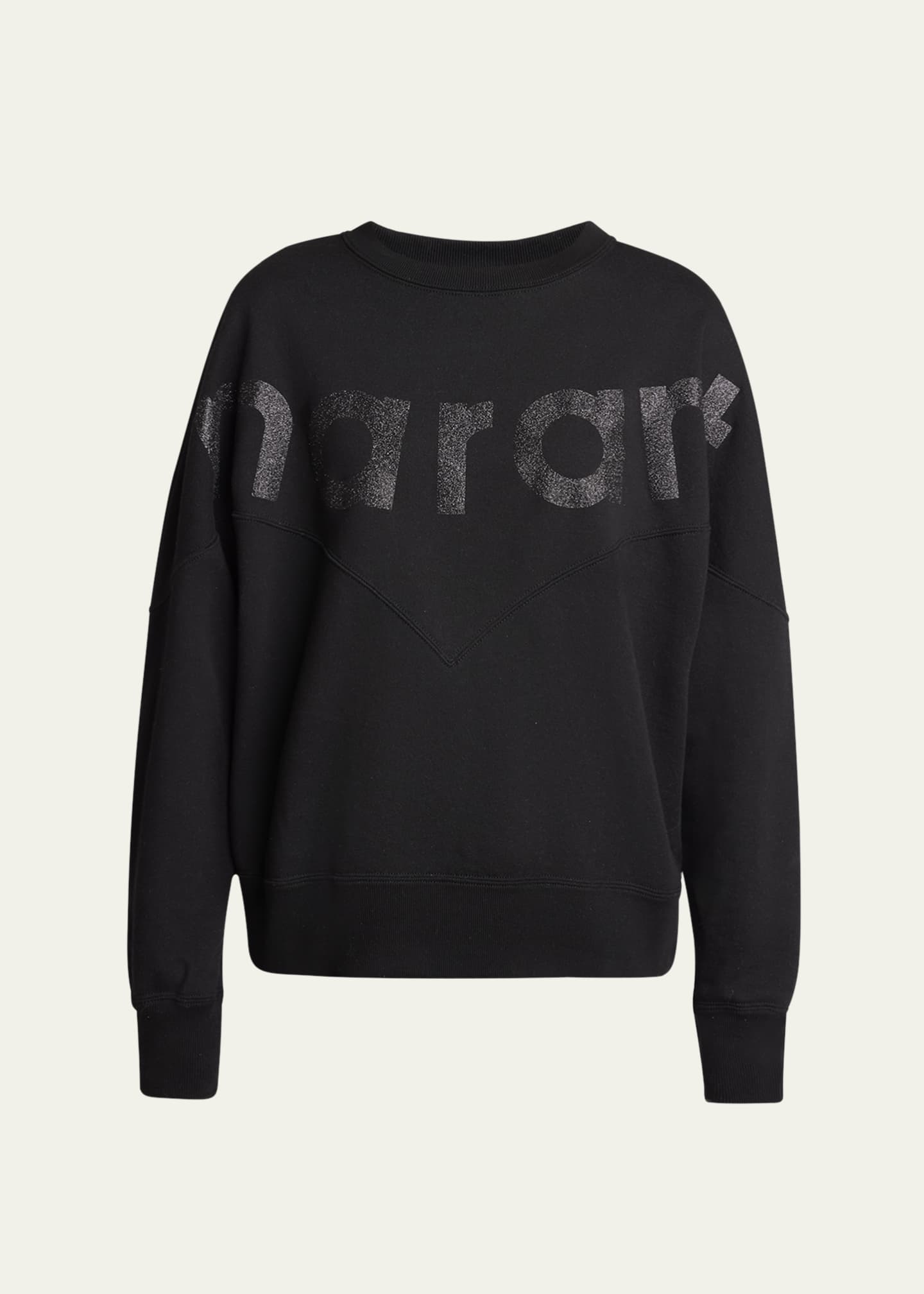 Etoile Isabel Marant Houston Glitter Logo Crewneck Sweatshirt Bergdorf Goodman
