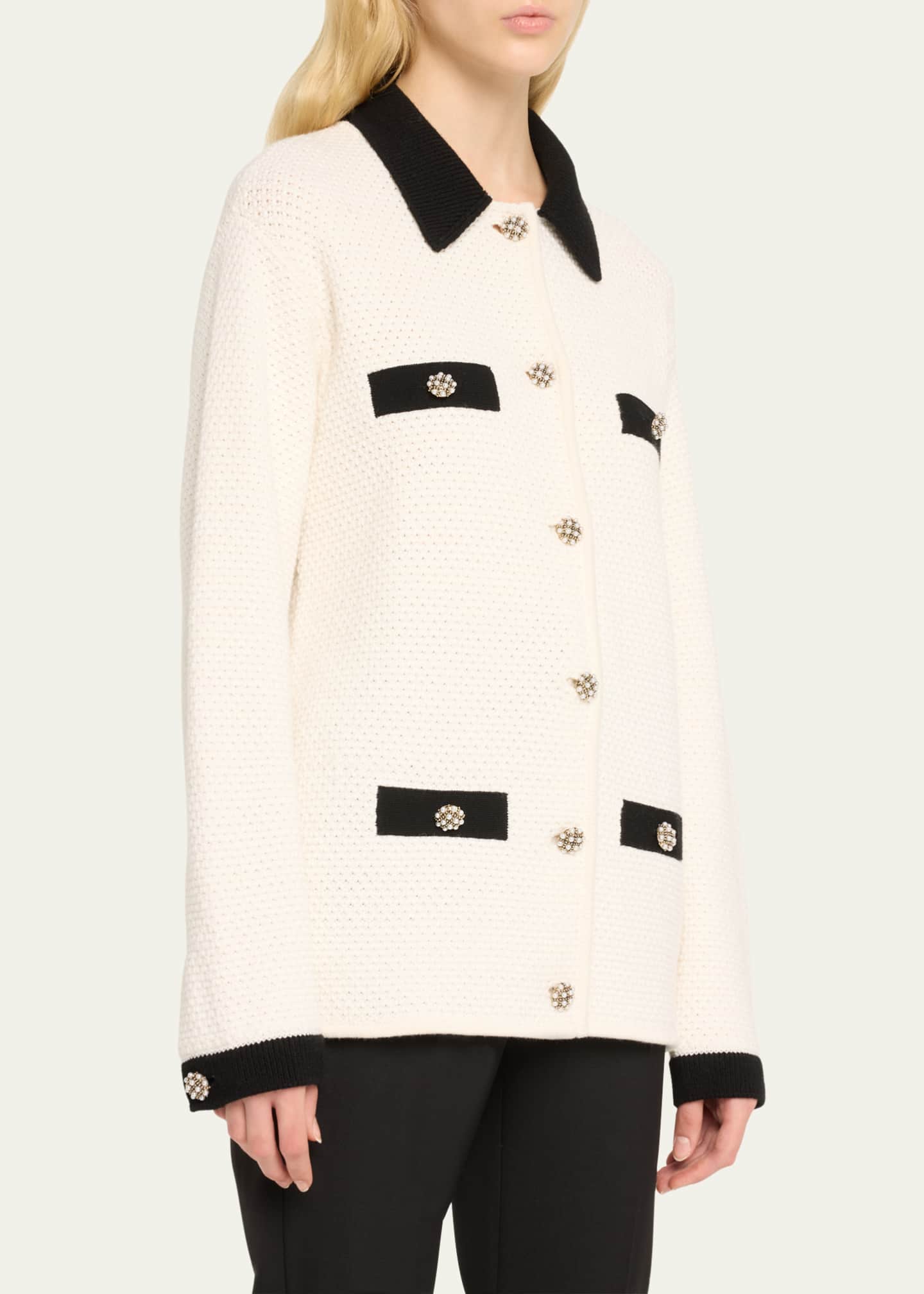 Alice + Olivia Phoebe Oversized Sweater Jacket Image 4 of 5