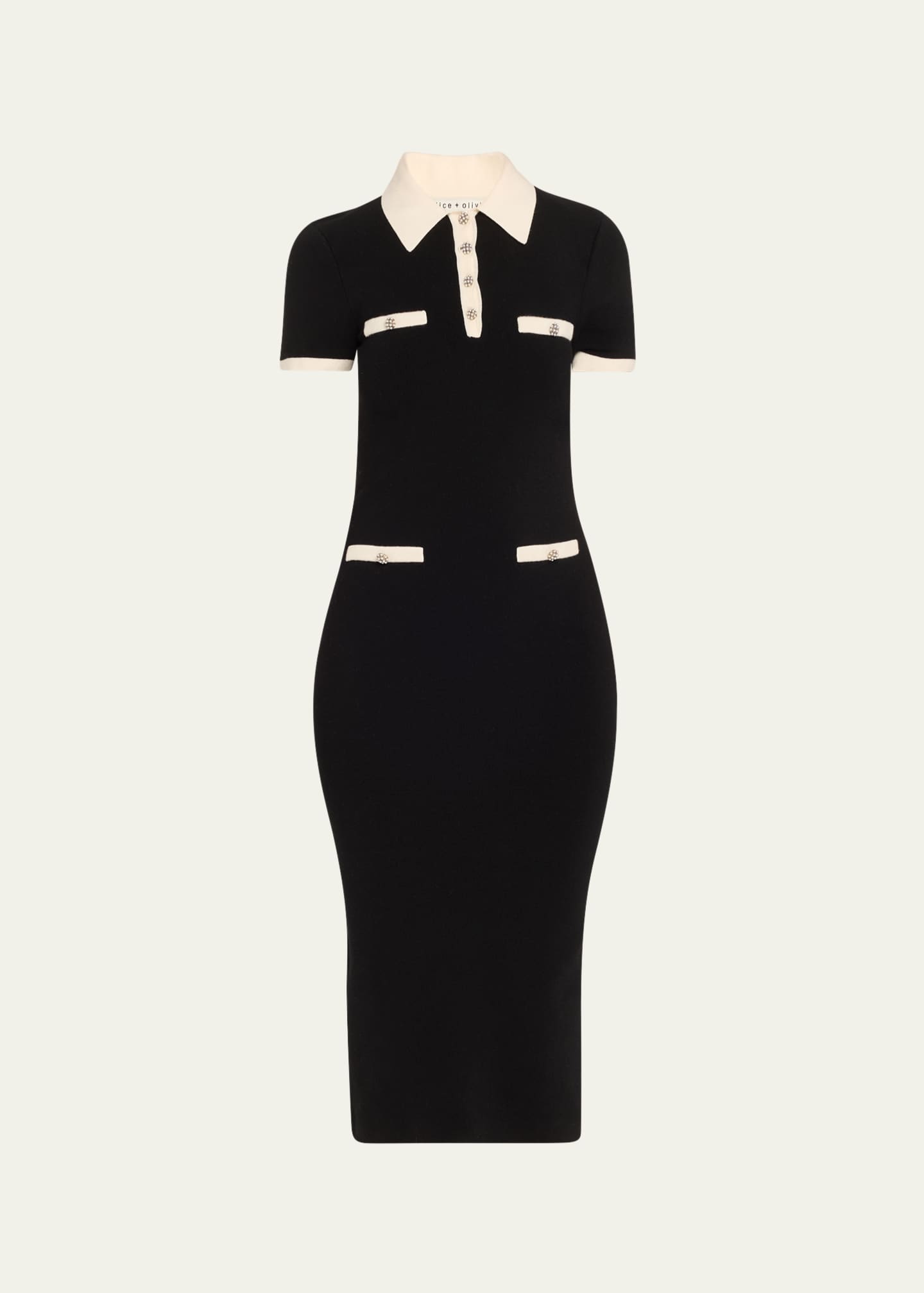 Alice Olivia Iris Midi Polo Sweater Dress