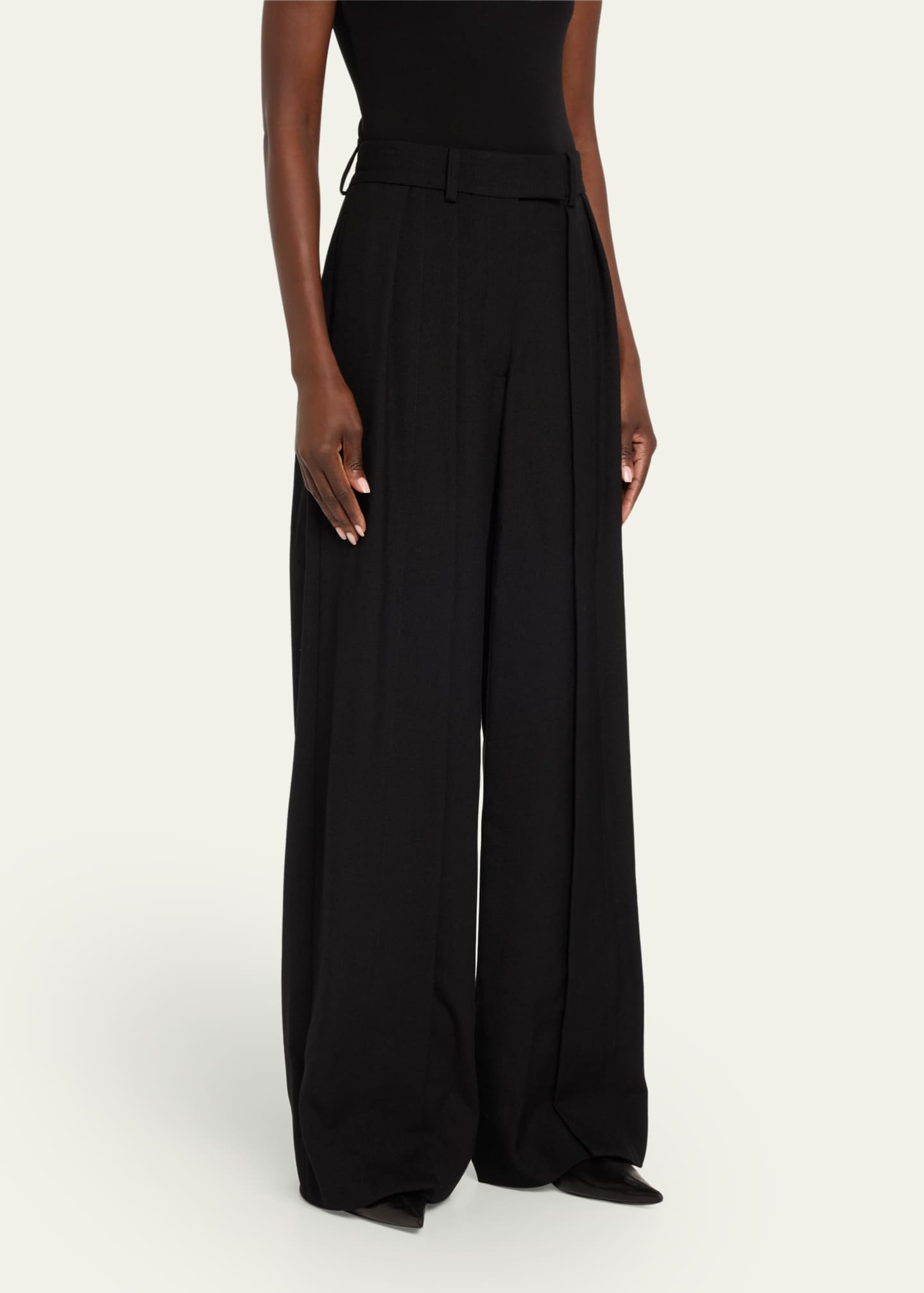 anOnlyChild May Pintuck Wide Leg Wool Pants Image 4 of 5