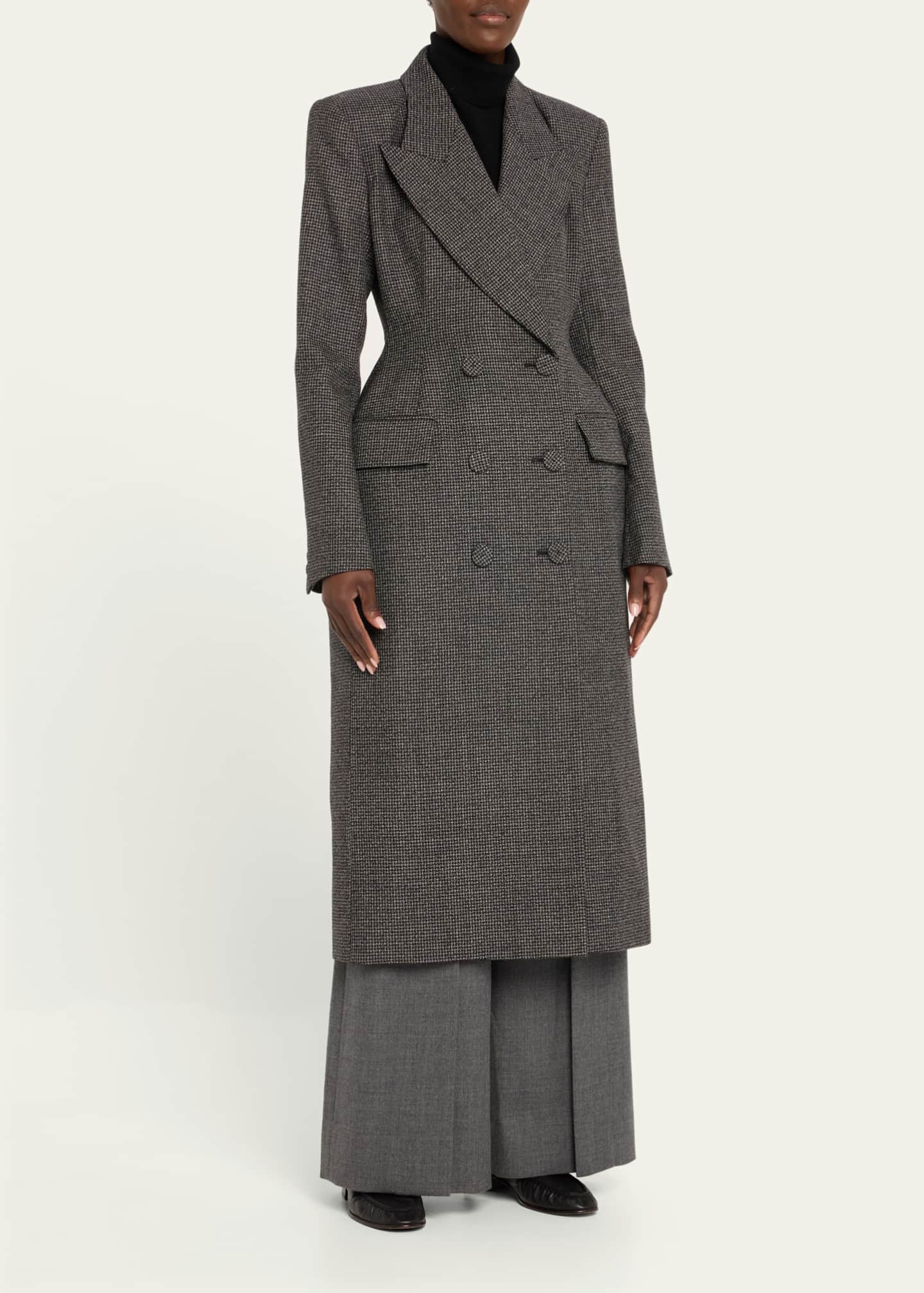 anOnlyChild Darliston Double-Breasted Ruched Wool Jacket Image 4 of 5