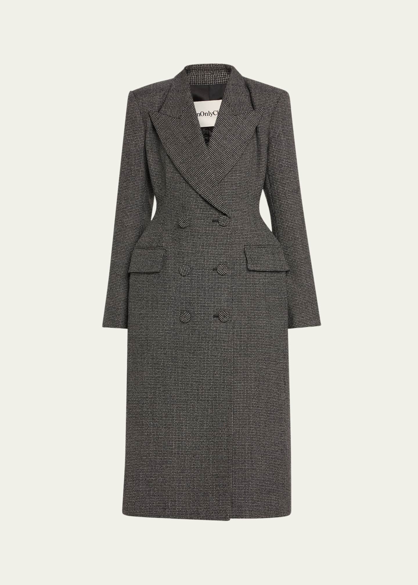 anOnlyChild Darliston Double-Breasted Ruched Wool Jacket Image 1 of 5
